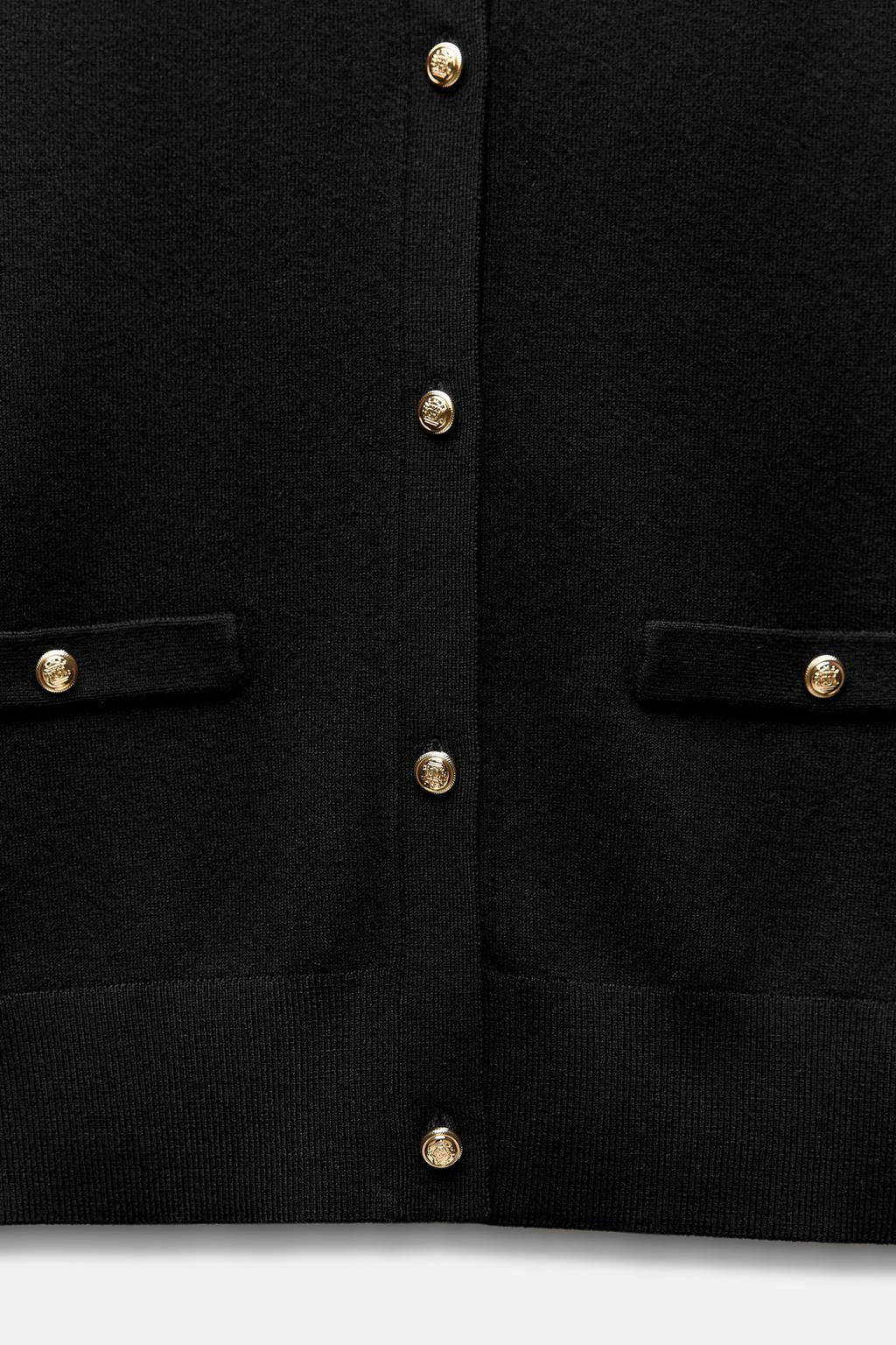 PLAIN KNIT CARDIGAN WITH GOLD BUTTONS - Zara фото 9
