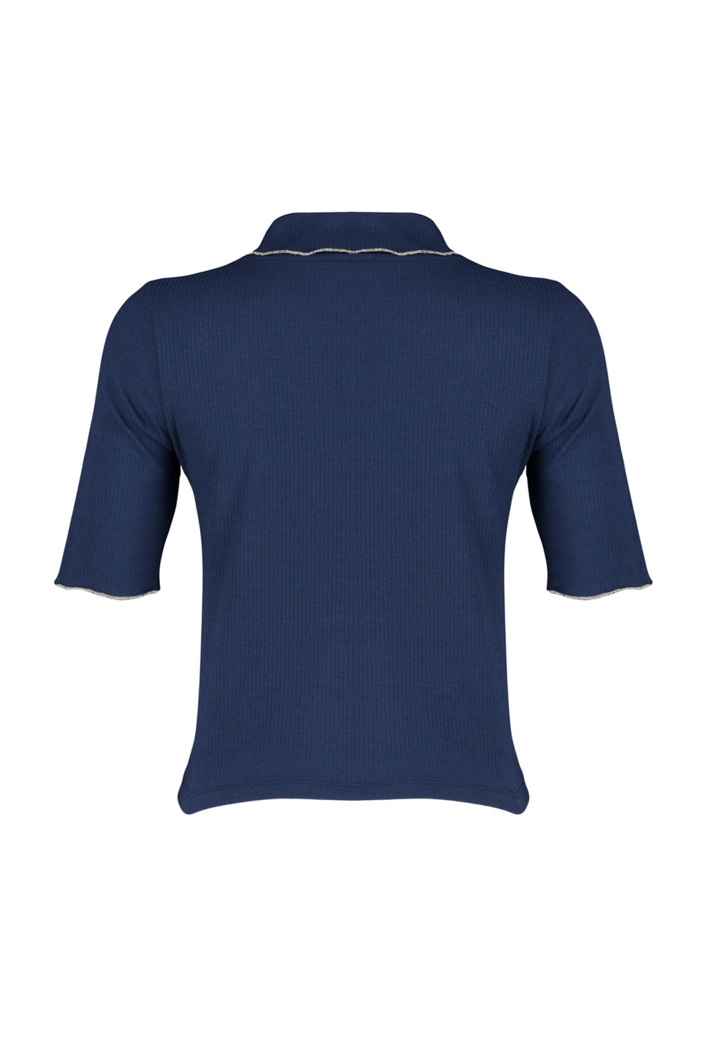 Trendyolmilla Siyah Yaka Detayl? Regular/Normal Kal?p Orme Orme Bluz TWOSS24BZ00194 фото 11