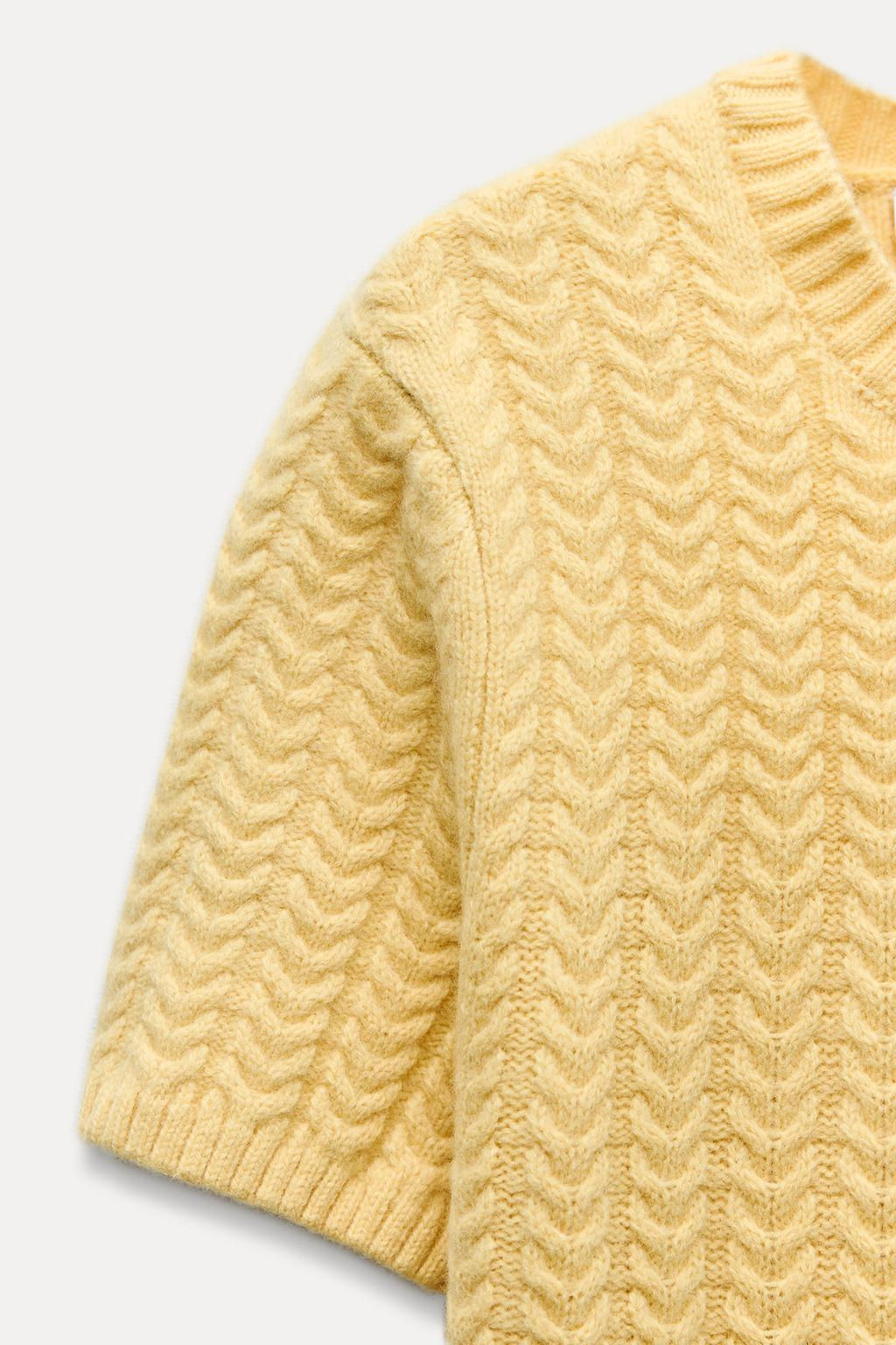 CABLE KNIT TOP 100% WOOL - Zara фото 8