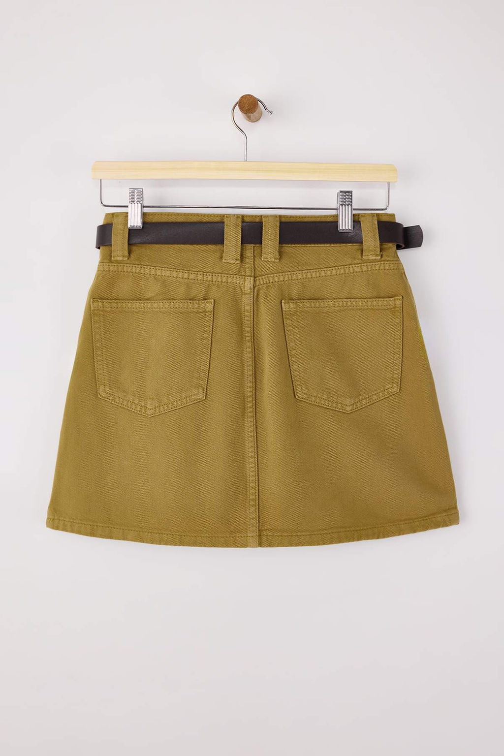 Camel Kemerli Mini Denim Etek TWOSS26ET00005 - Trendyolmilla фото 2