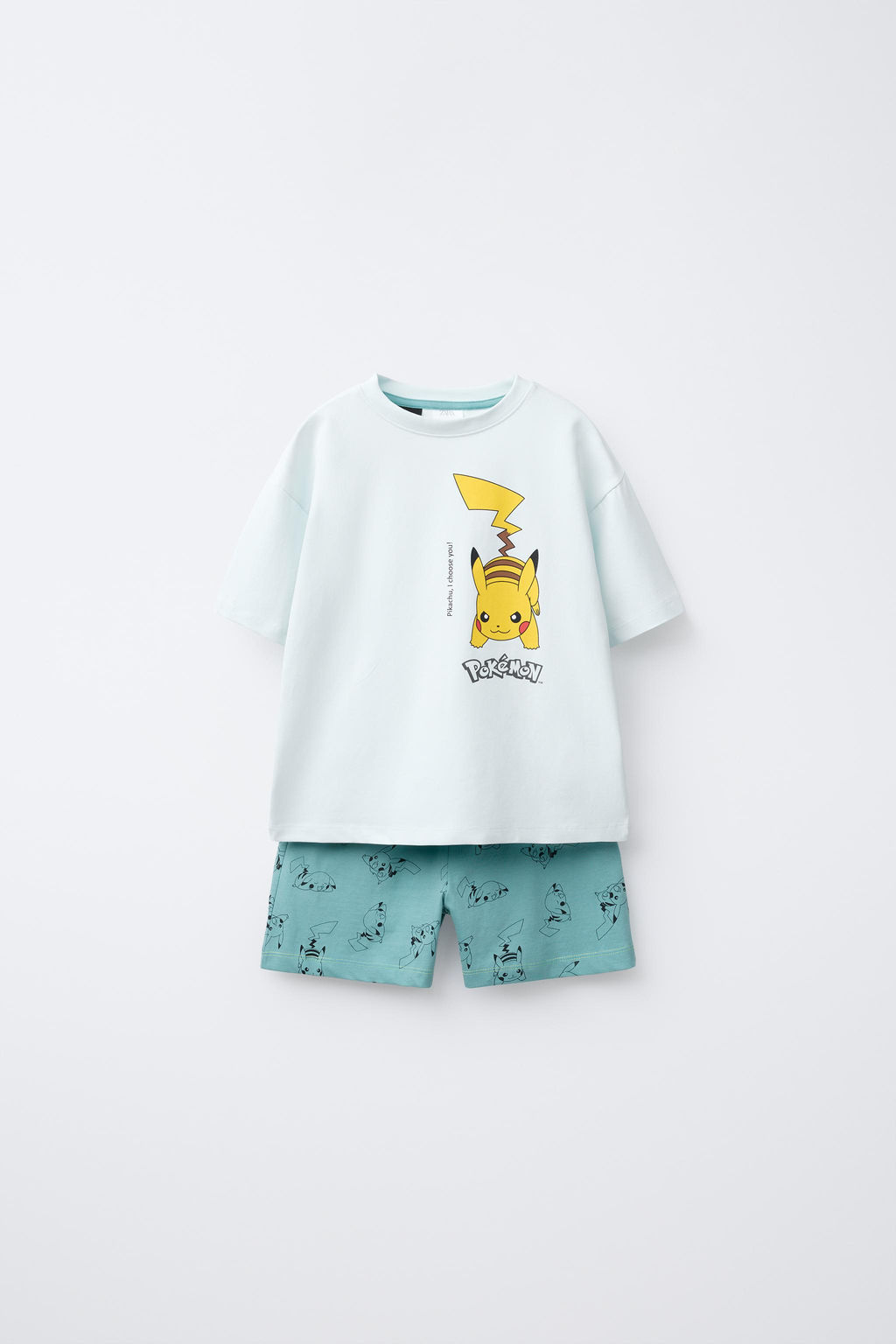 6-14 YEARS/ PIKACHU POKEMON T-SHIRT AND BERMUDA PYJAMAS