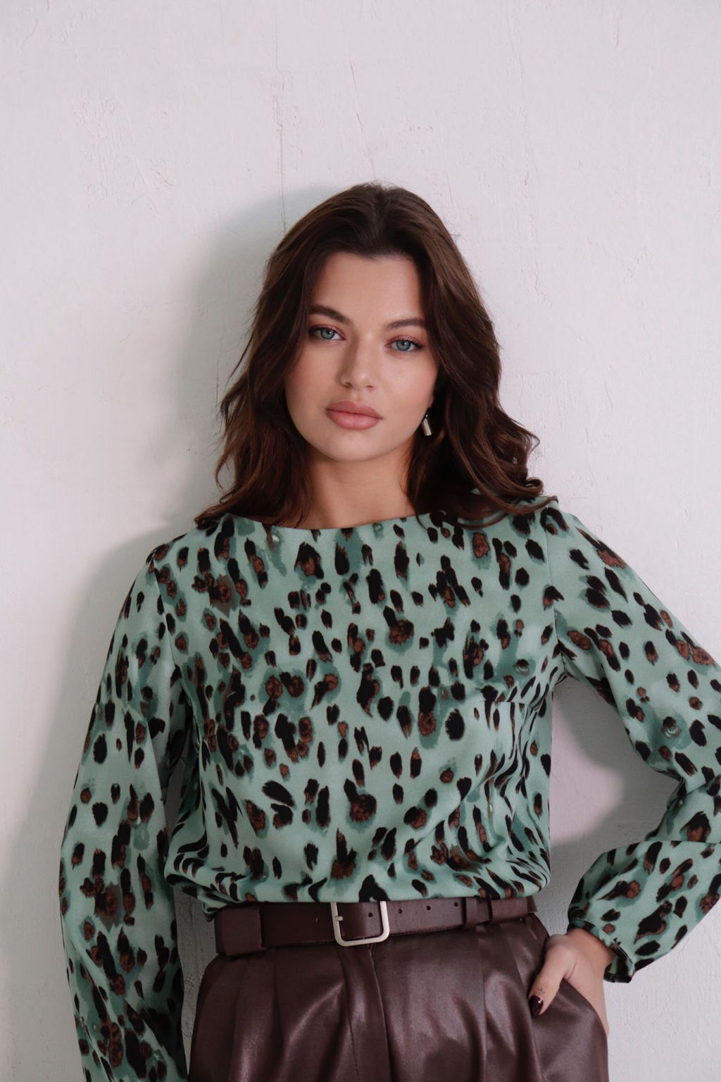 Блуза прямого силуэта с вырезом лодочка - Martichelli фото 41