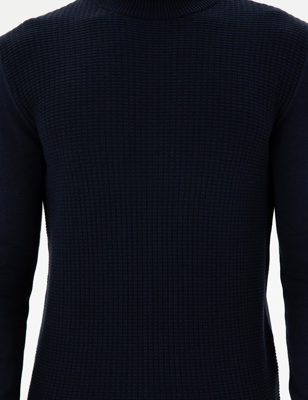 Erkek Slim Fit Yar_m Bal_k__ Yaka Lacivert Kazak - U.s. polo assn фото 6
