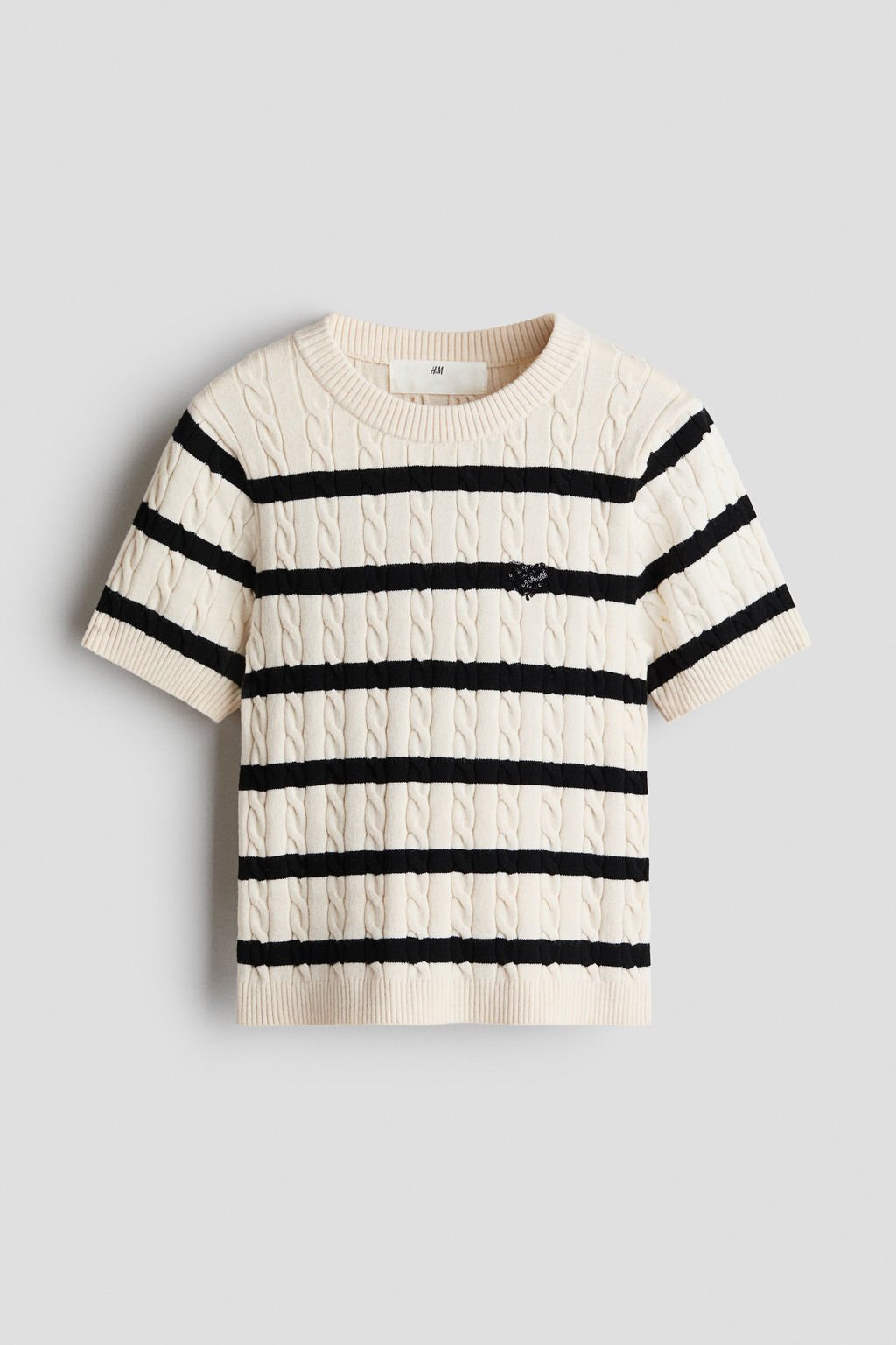 Camiseta en punto trenzado