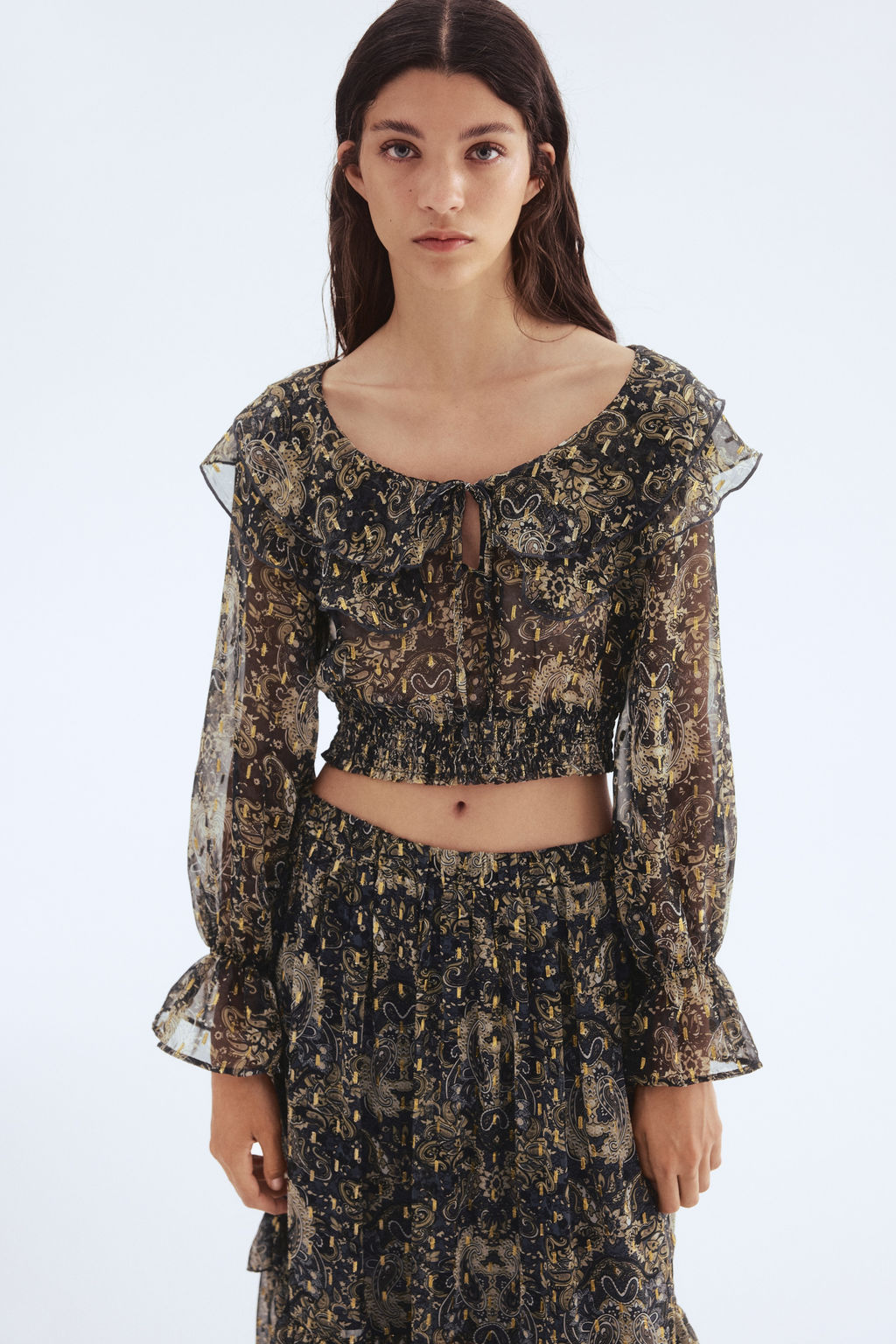 Blusa fruncida de gasa - H&m фото 6