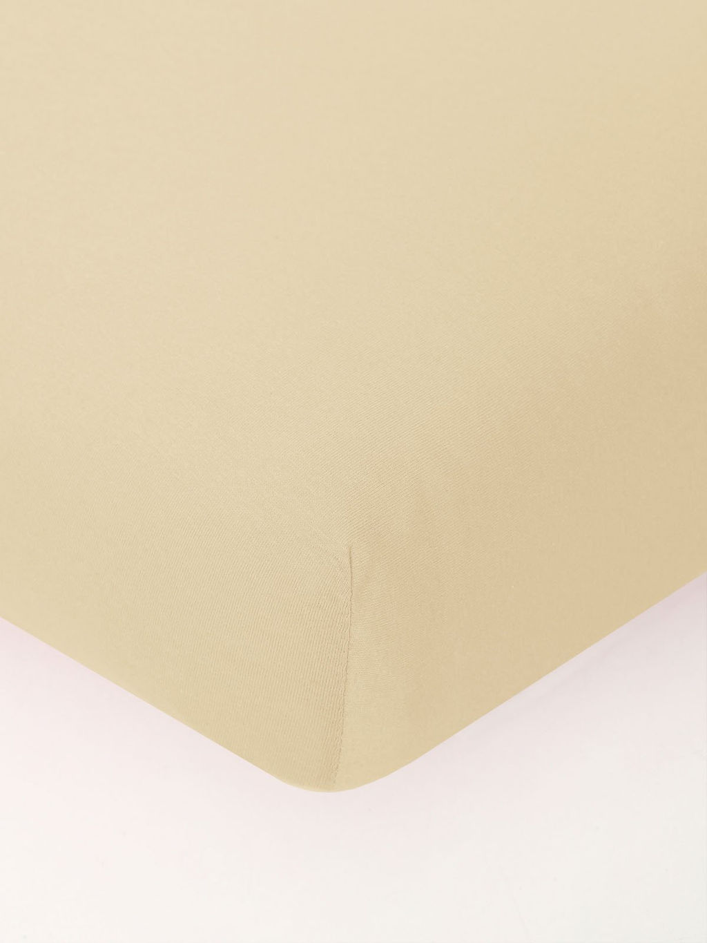 Простыня трикотажная на резинке - Беж 90х200х20