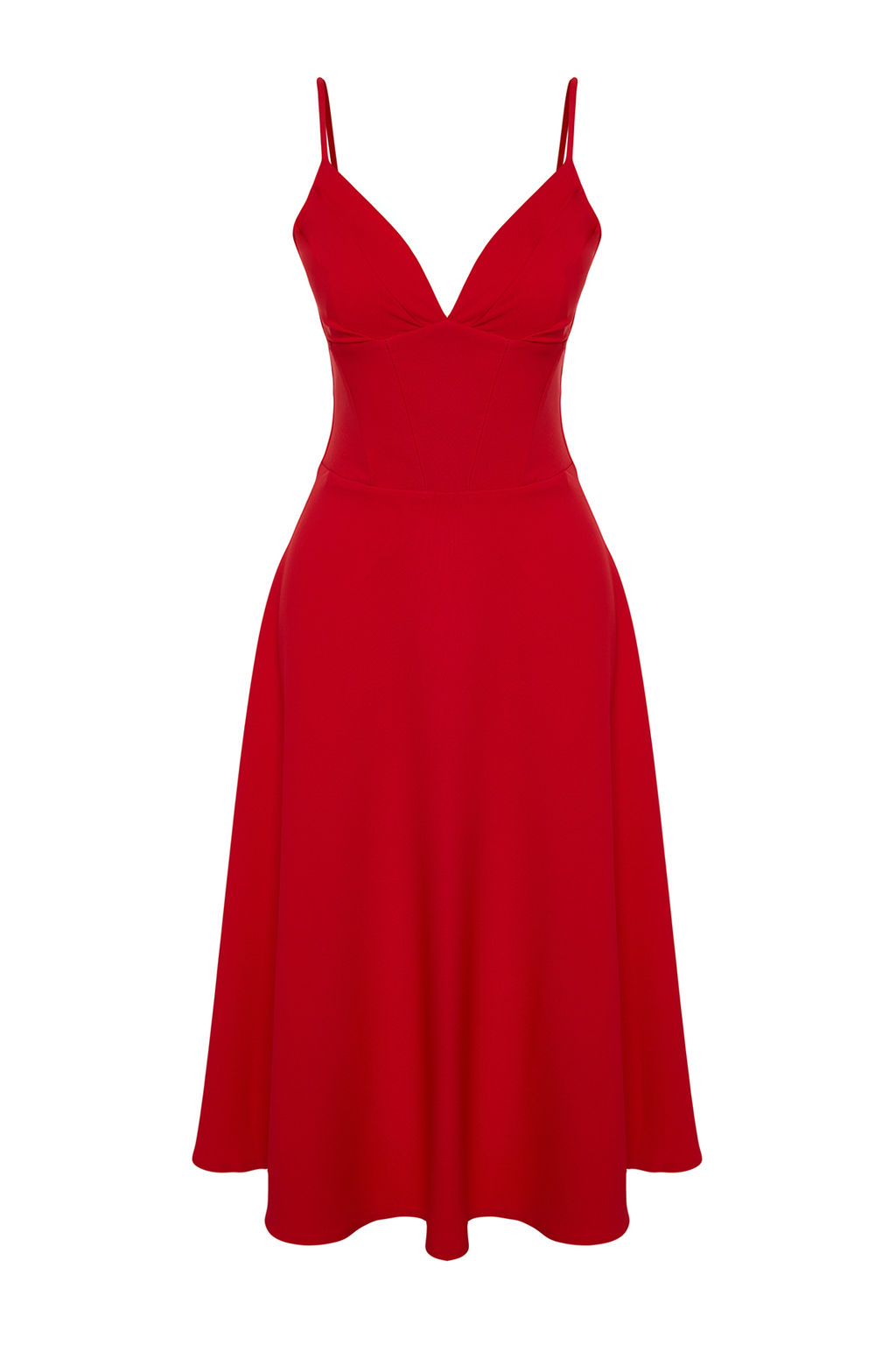 K?rm?z? A-Kesim Dokuma Elbise TPRSS24EL00185 - Trendyolmilla фото 7