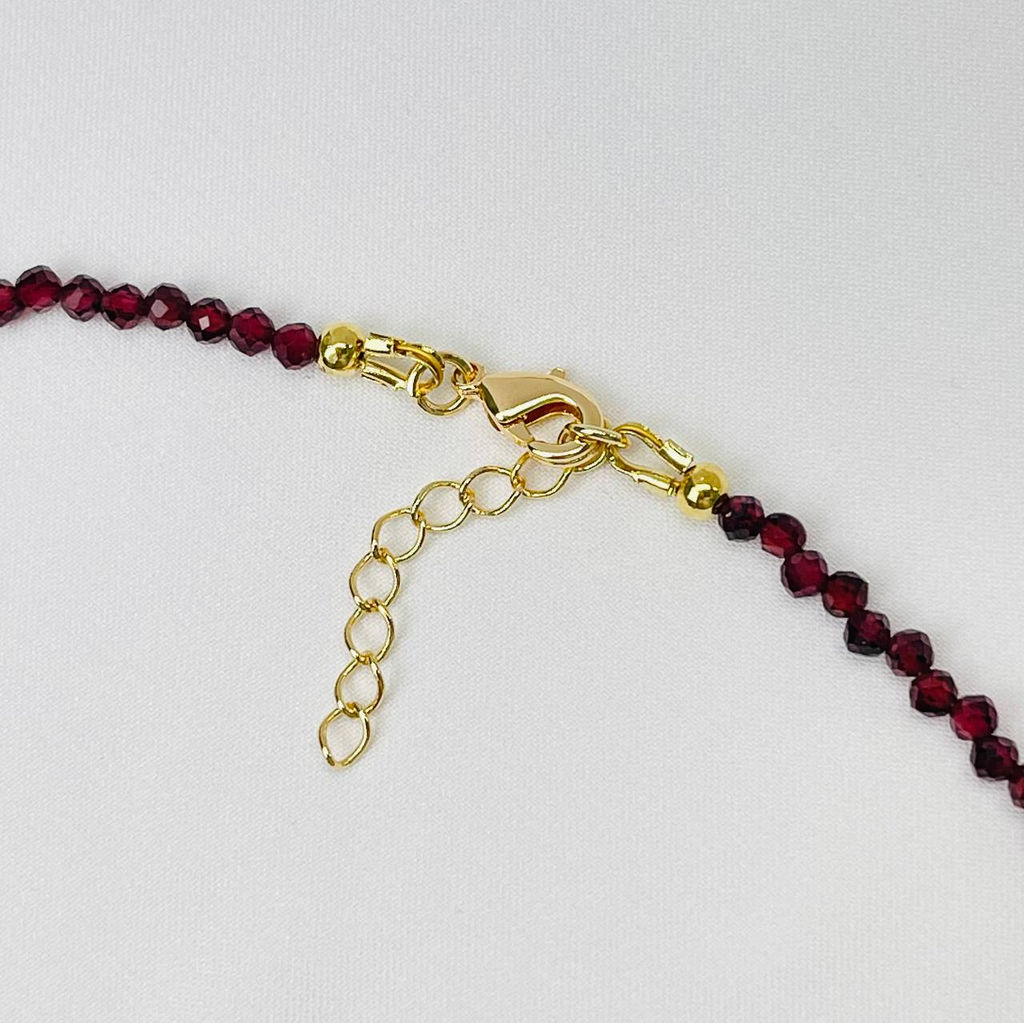 Колье из Граната и Жемчуга "Бантик" 39 см +