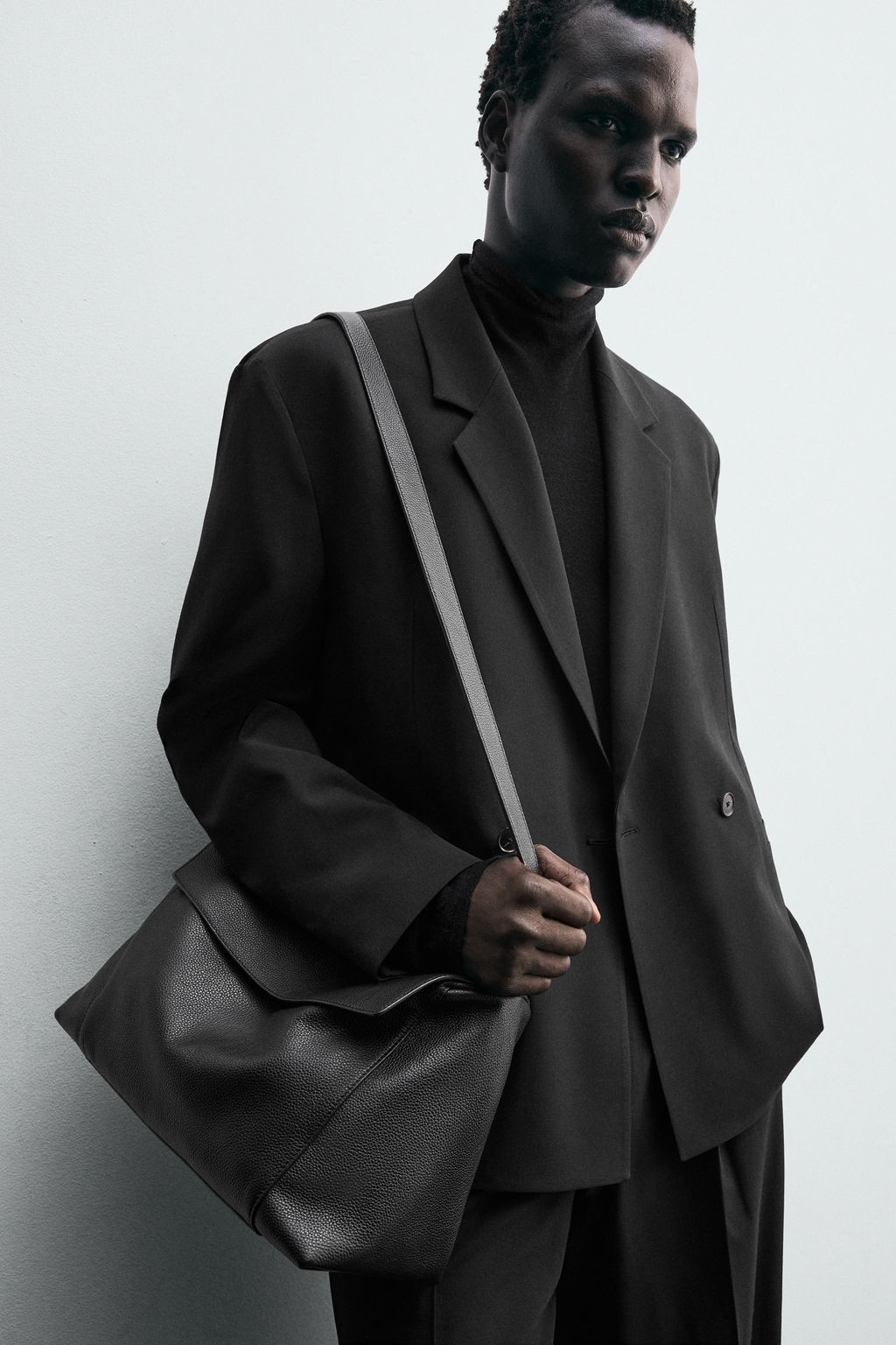 DOUBLE-BREASTED WOOL BLEND SUIT BLAZER - Zara фото 5