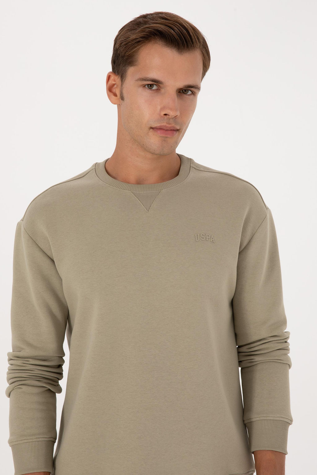 Erkek A__k Haki Basic Sweatshirt Sepette S_rpriz _ndirim - U.s. polo assn фото 2