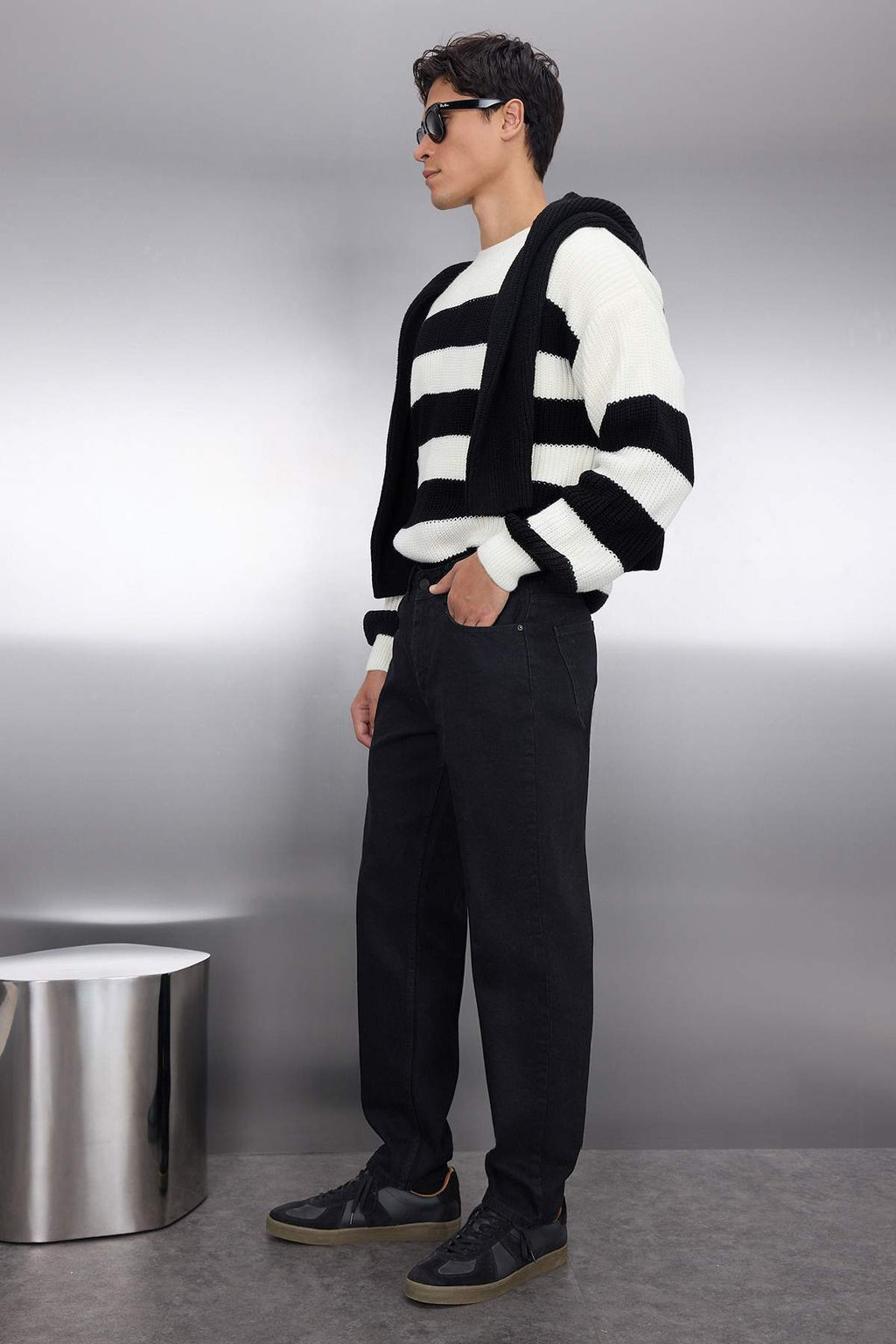 TRENDYOL MAN Siyah %100 Pamuk Relax Fit Boyfriend Jeans Kot Pantolon TMNAW23JE00076 - Trendyolmilla фото 2