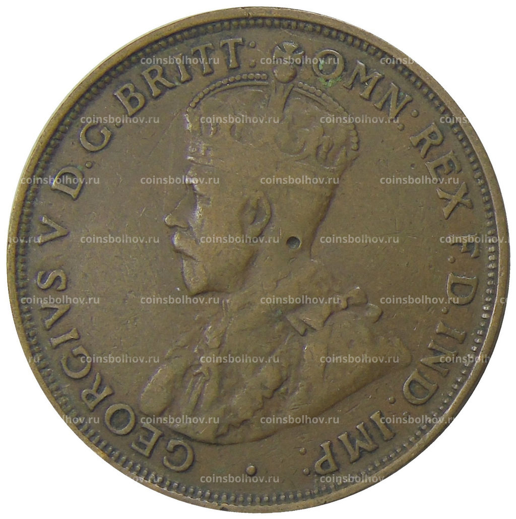 Монета 1 пенни 1921 года Австралия