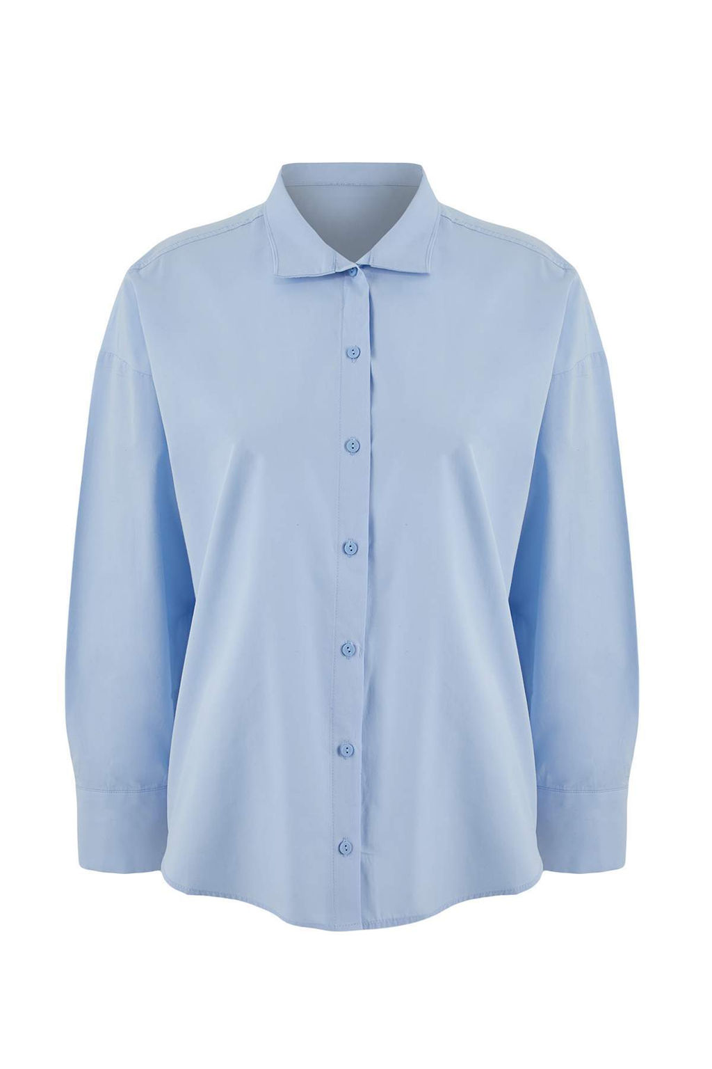 Trendyol Studio Beyaz Ayarlanabilir Oversize Asimetrik Pamuklu Poplin Gomlek TWOAW26GO00106 - Trendyolmilla фото 6