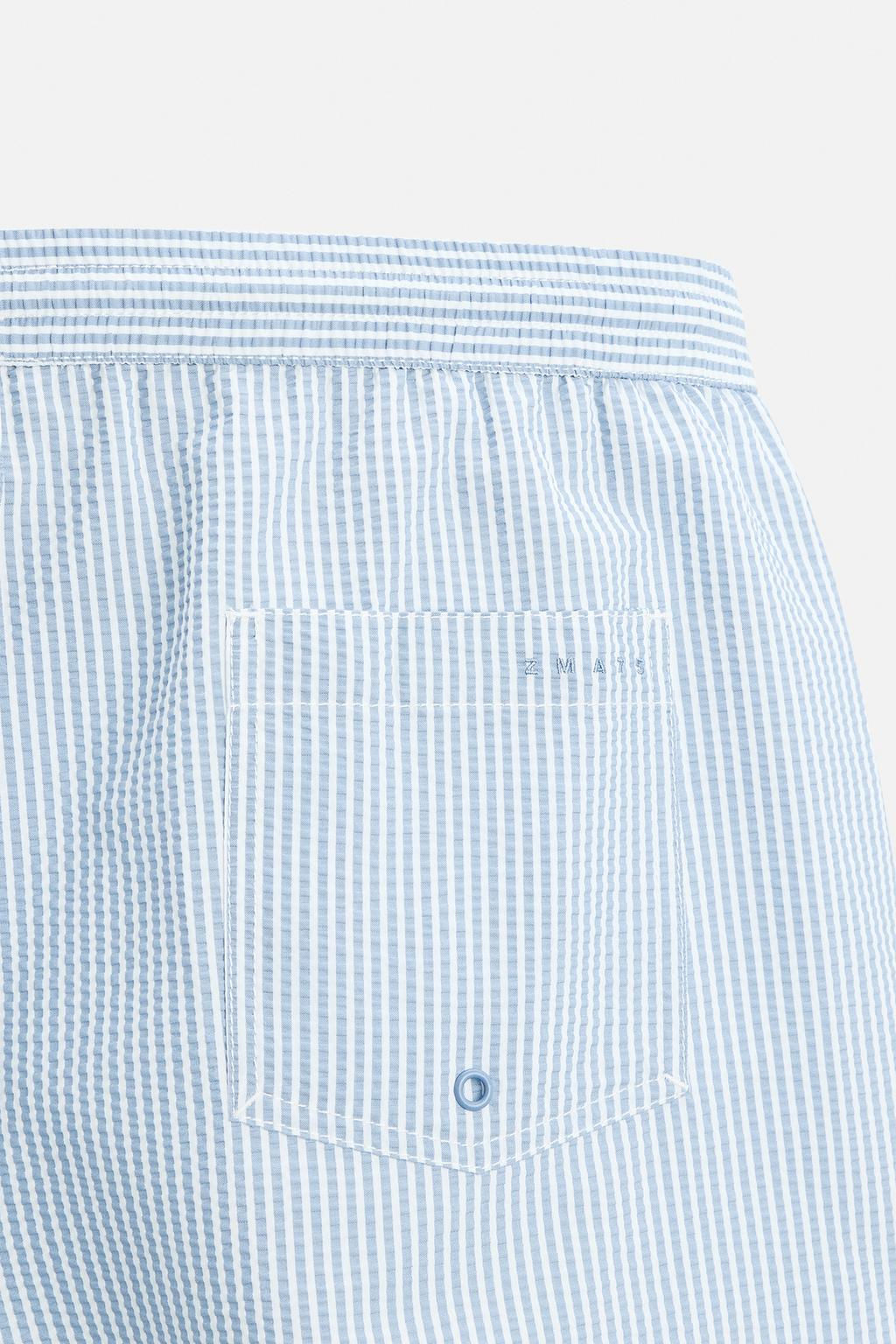 SEERSUCKER MID-LENGTH SWIMMING TRUNKS - Zara фото 20