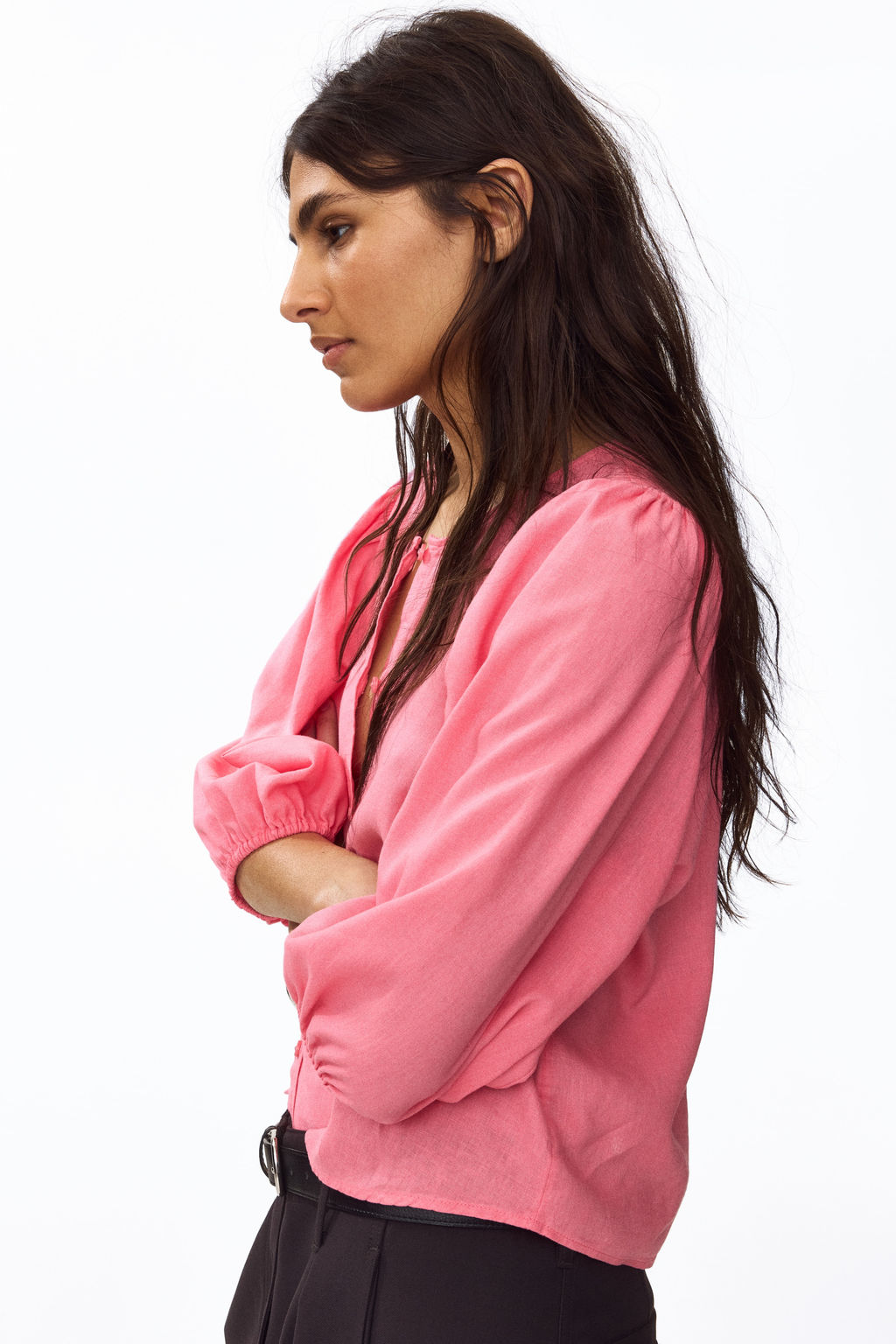 Blusa en mezcla de lino - H&m фото 4