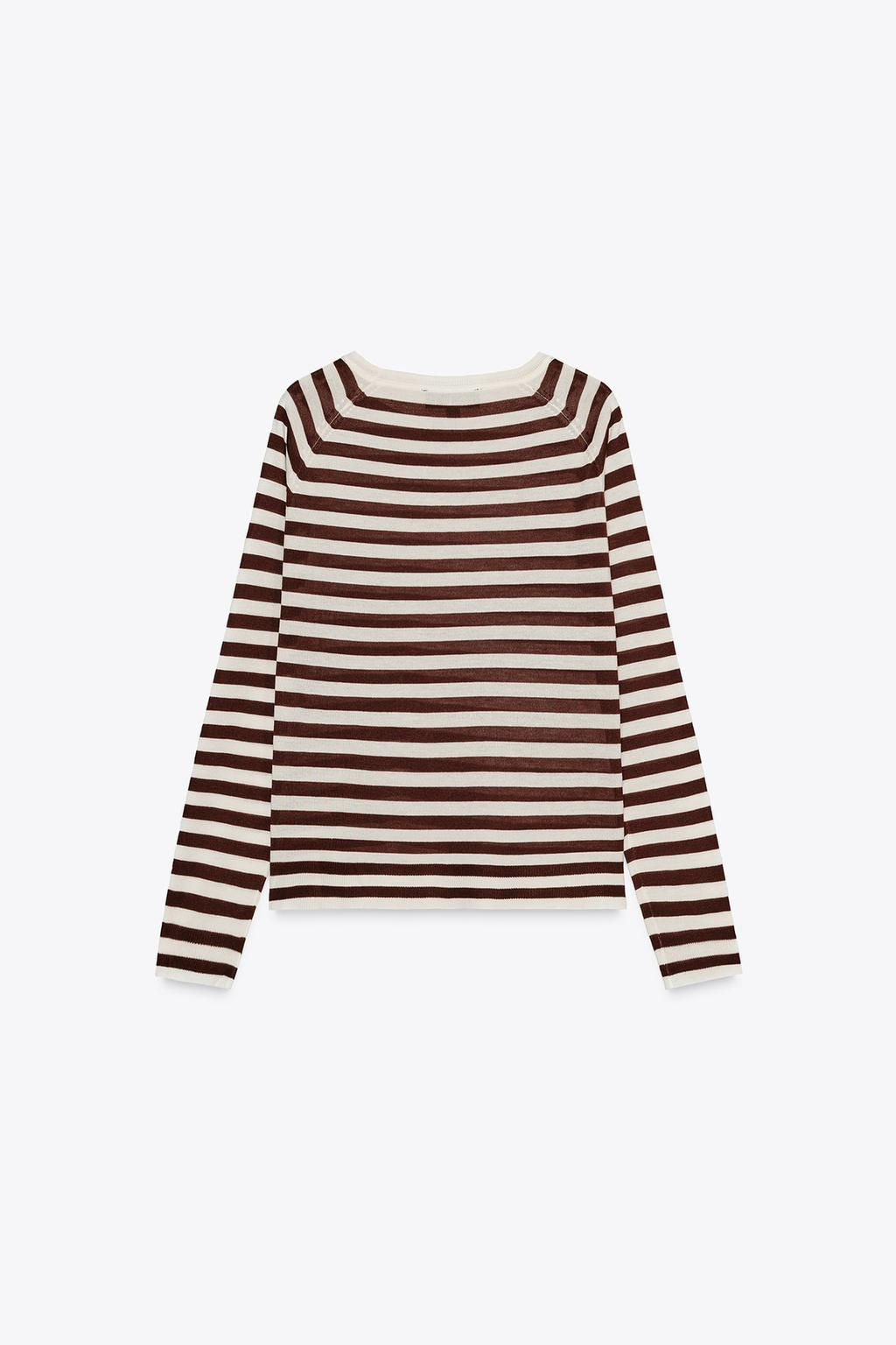 FINE KNIT STRIPED SWEATER - Zara фото 4