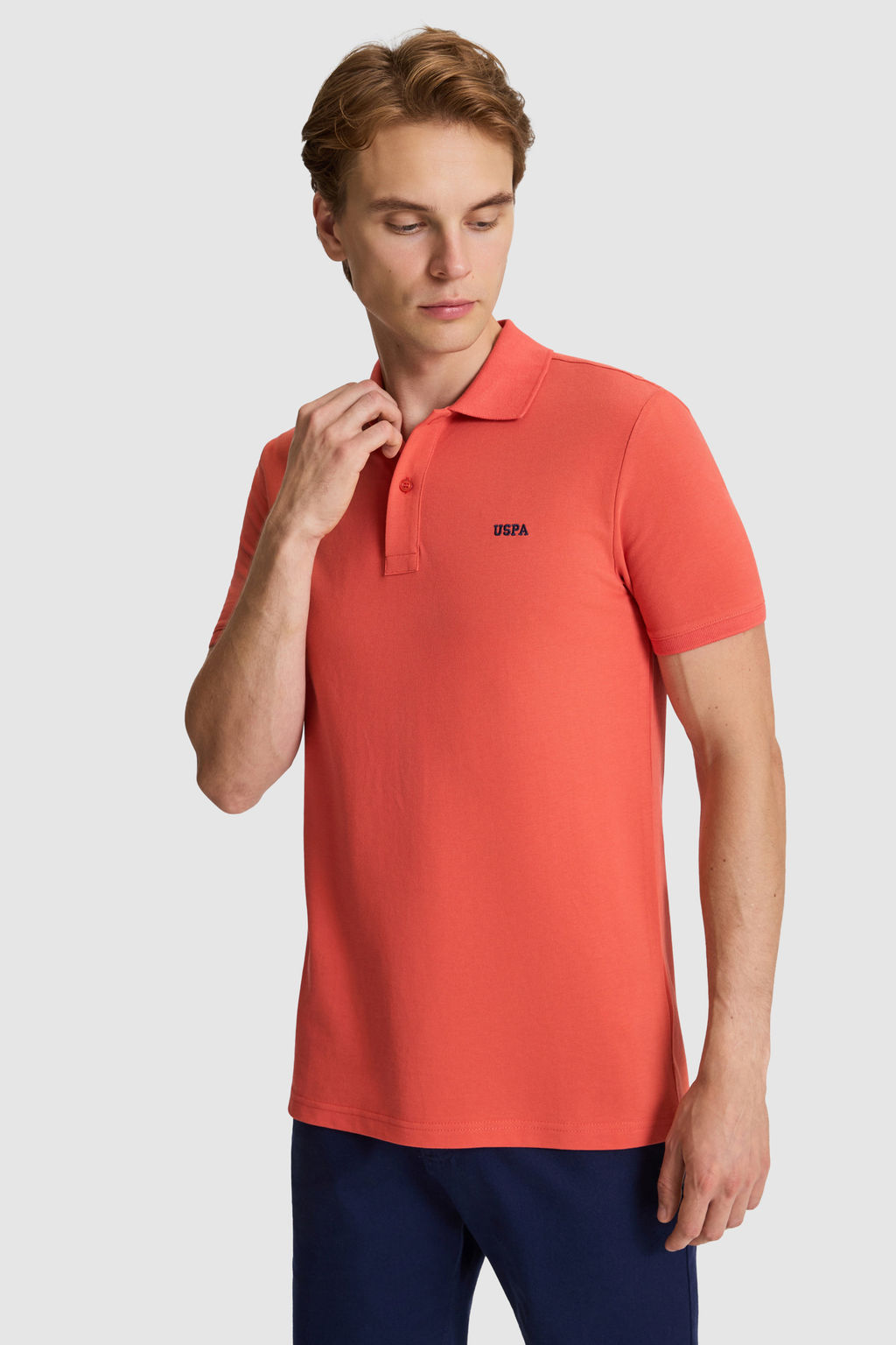 Erkek Kremit Regular Fit Polo Yaka Basic Ti__rt - U.s. polo assn фото 3