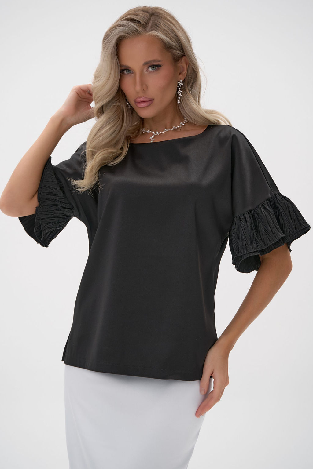 Блузка Луана (чёрный) - Эльза фото 3