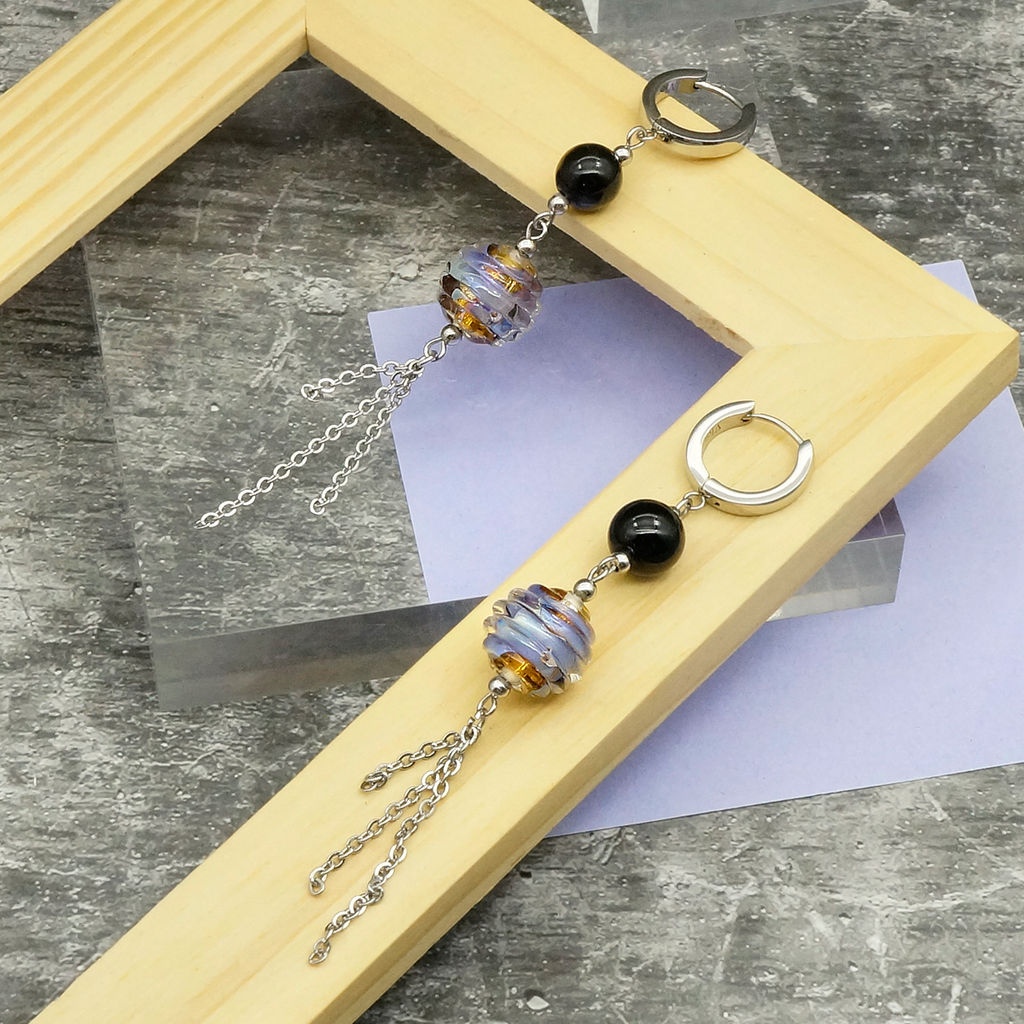 Серьги из муранского стекла LAVANDER GLOW LS3228 - Vloes фото 2