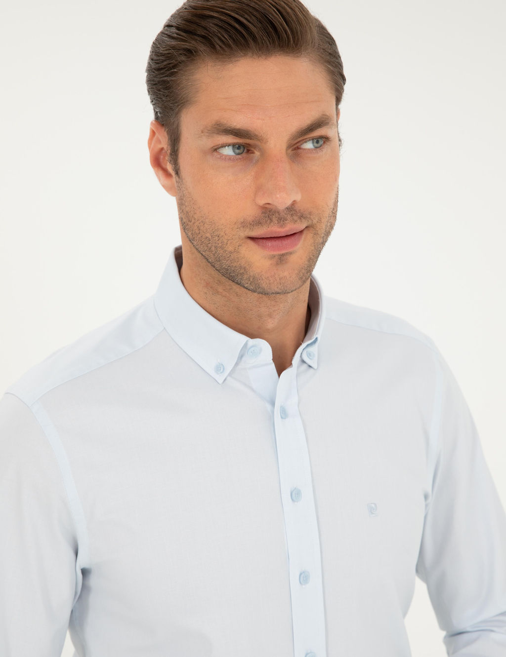 A__k Mavi Slim Fit Uzun Kollu G_mlek - Pierre cardin фото 2