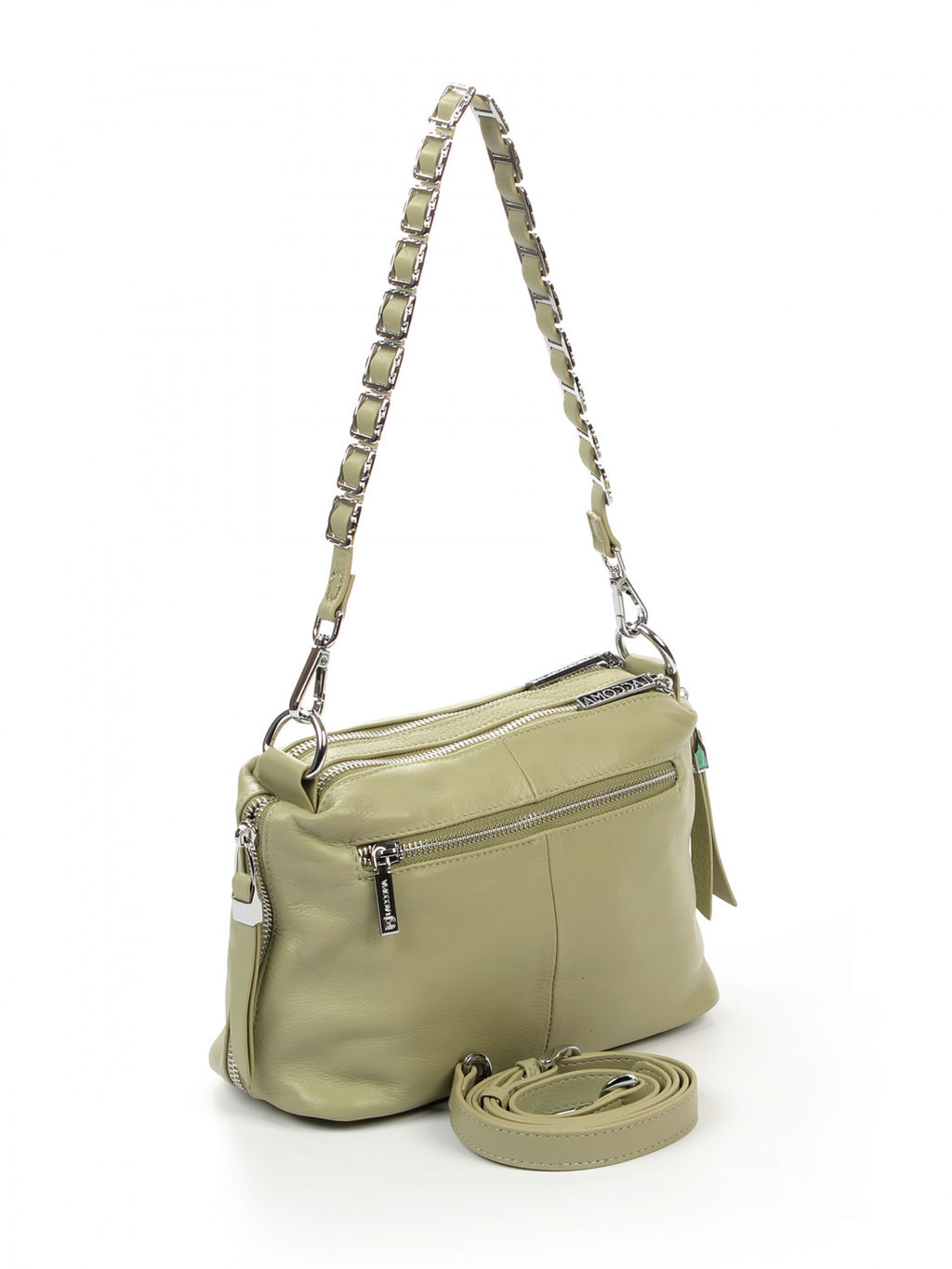 LACCOMA сумка АС0749Ш-зеленый натуральная кожа хлопок  фото 4