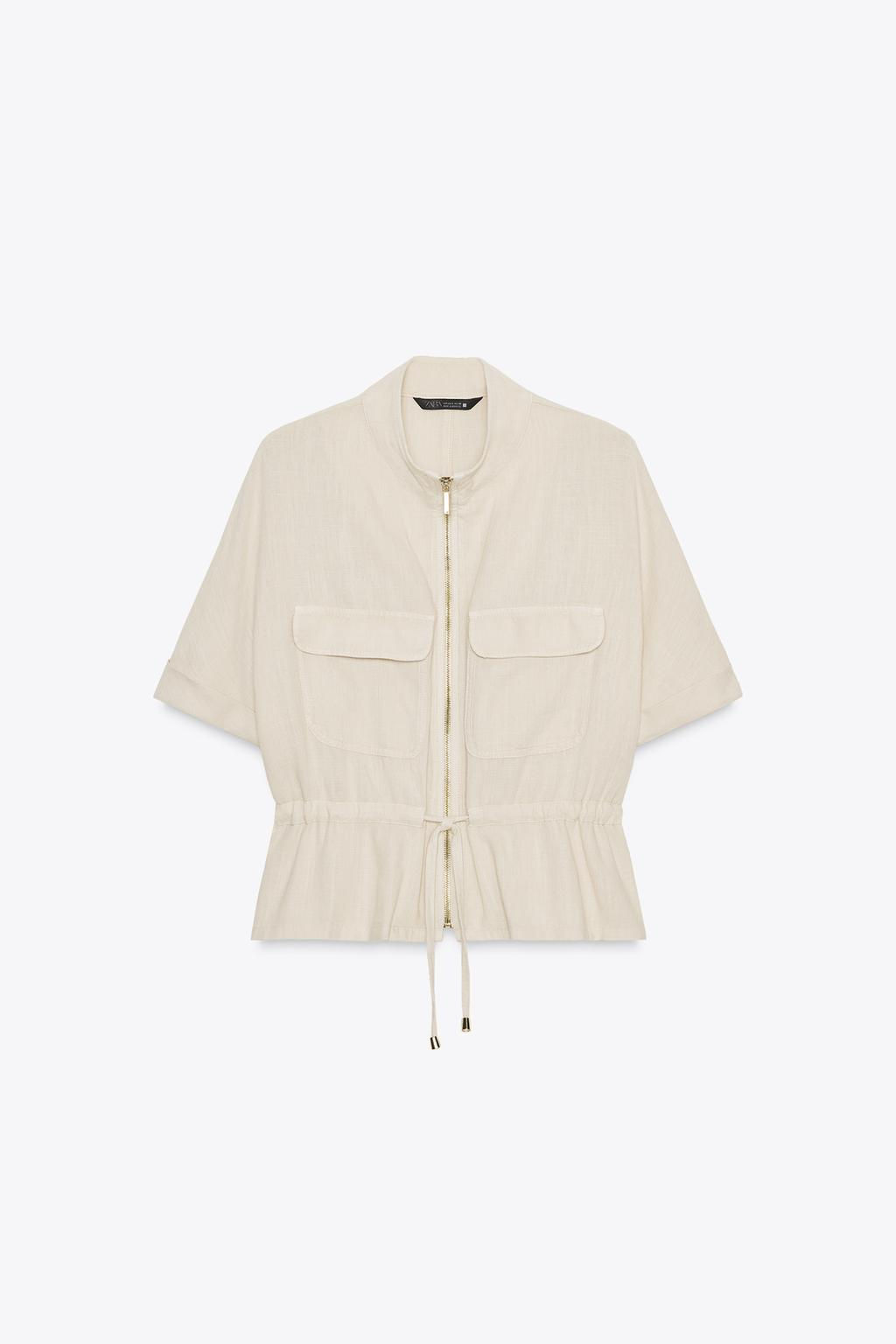 LINEN BLEND SAFARI SHIRT - Zara фото 6