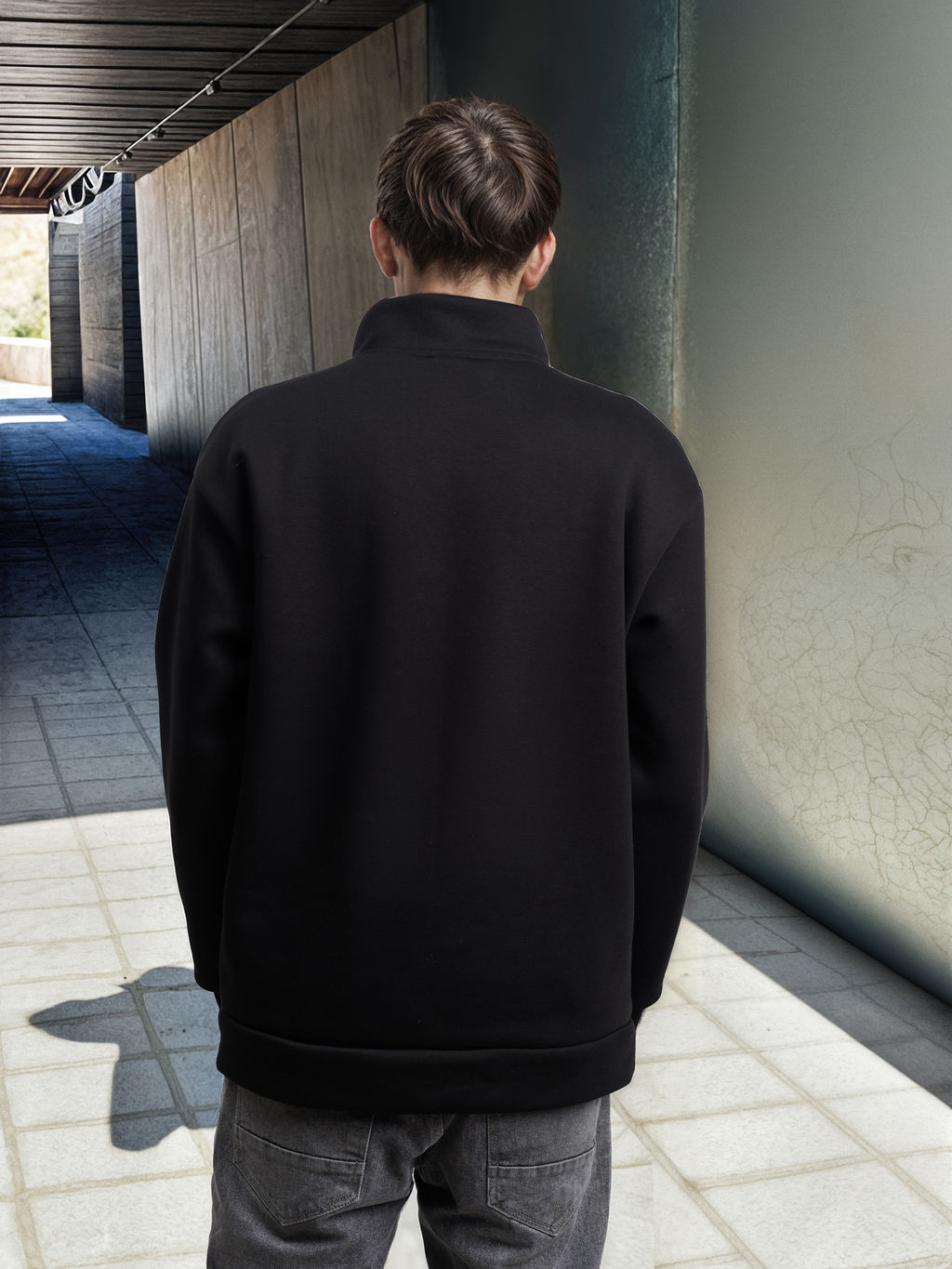 Толстовка мужская с зип-воротником "Moscow" черный