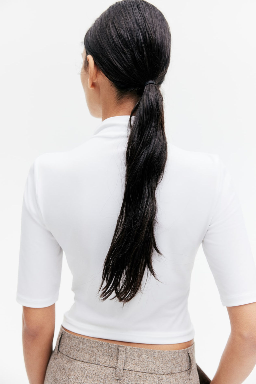 Top de microfibra con cuello perkins - H&m фото 5