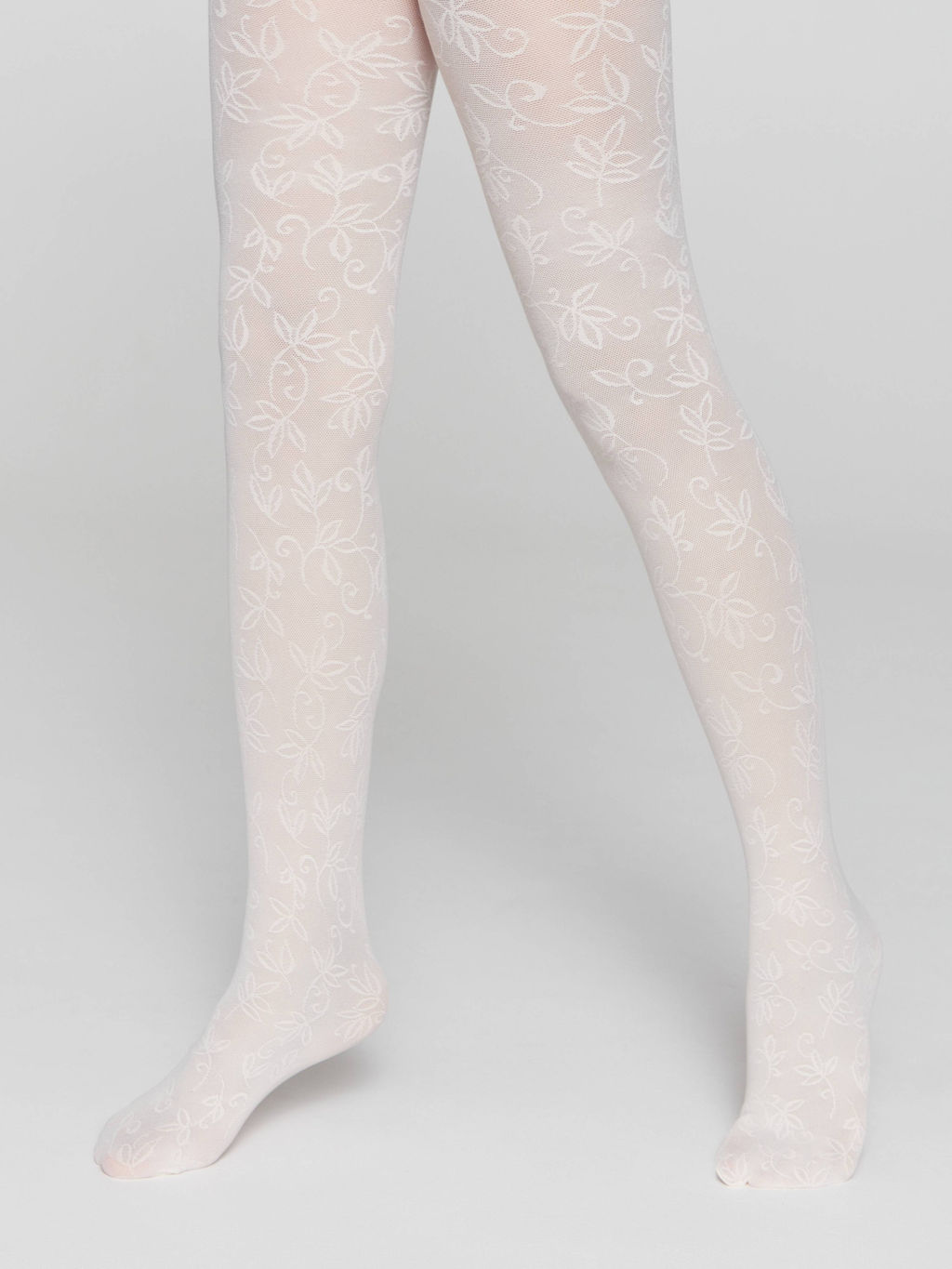 Колготки детские CONTE Эластичные колготки с ажурным цветочным рисунком KETTY milk - Conte elegant фото 3