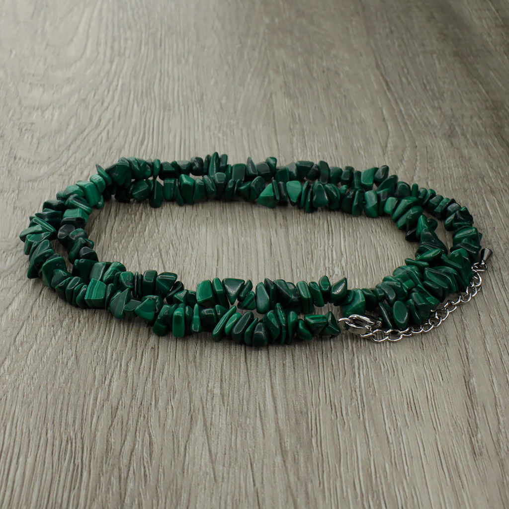 Малахит, Россыпь, галька разноразмерная, бусы 45..50см - Agat77 фото 2