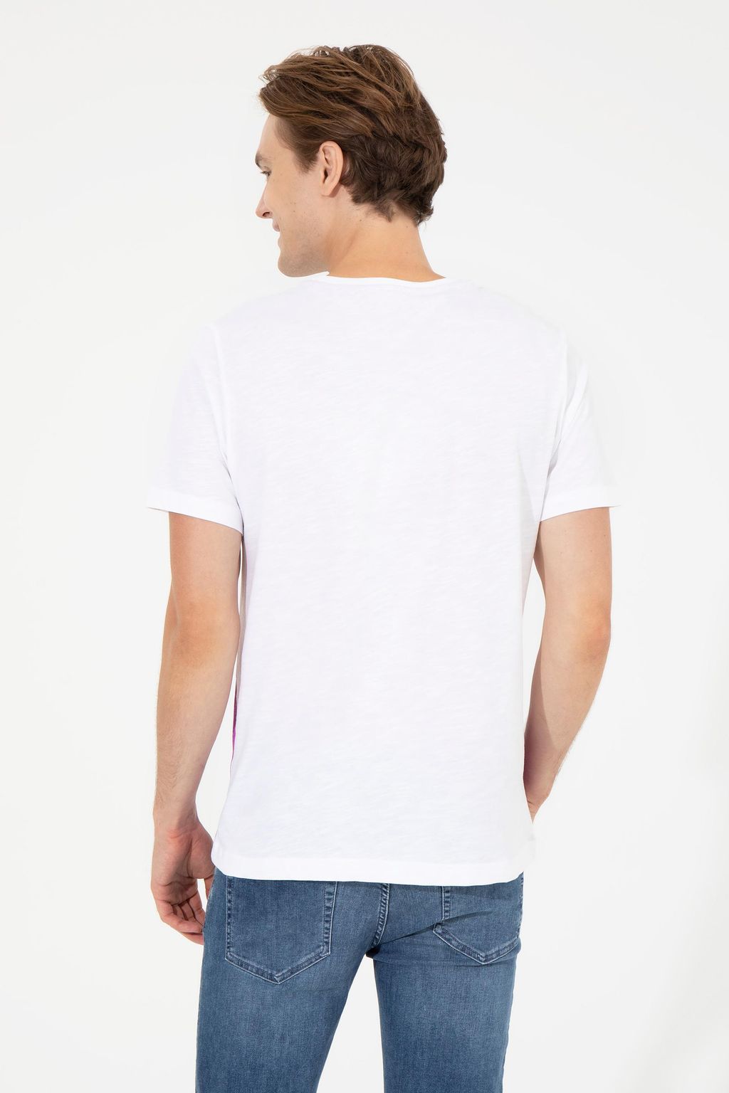 U. S. Polo Assn Мужская фиолетовая футболка с круглым вырезом - U.s. polo assn фото 5