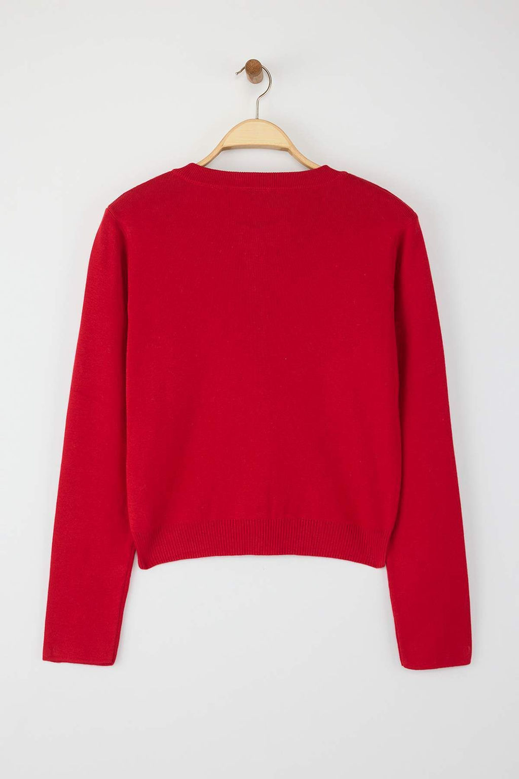 Wardrobe Essentials K?rm?z? Dugme Detayl? Pamuklu Basic Triko H?rka | TWOAW26HI00001