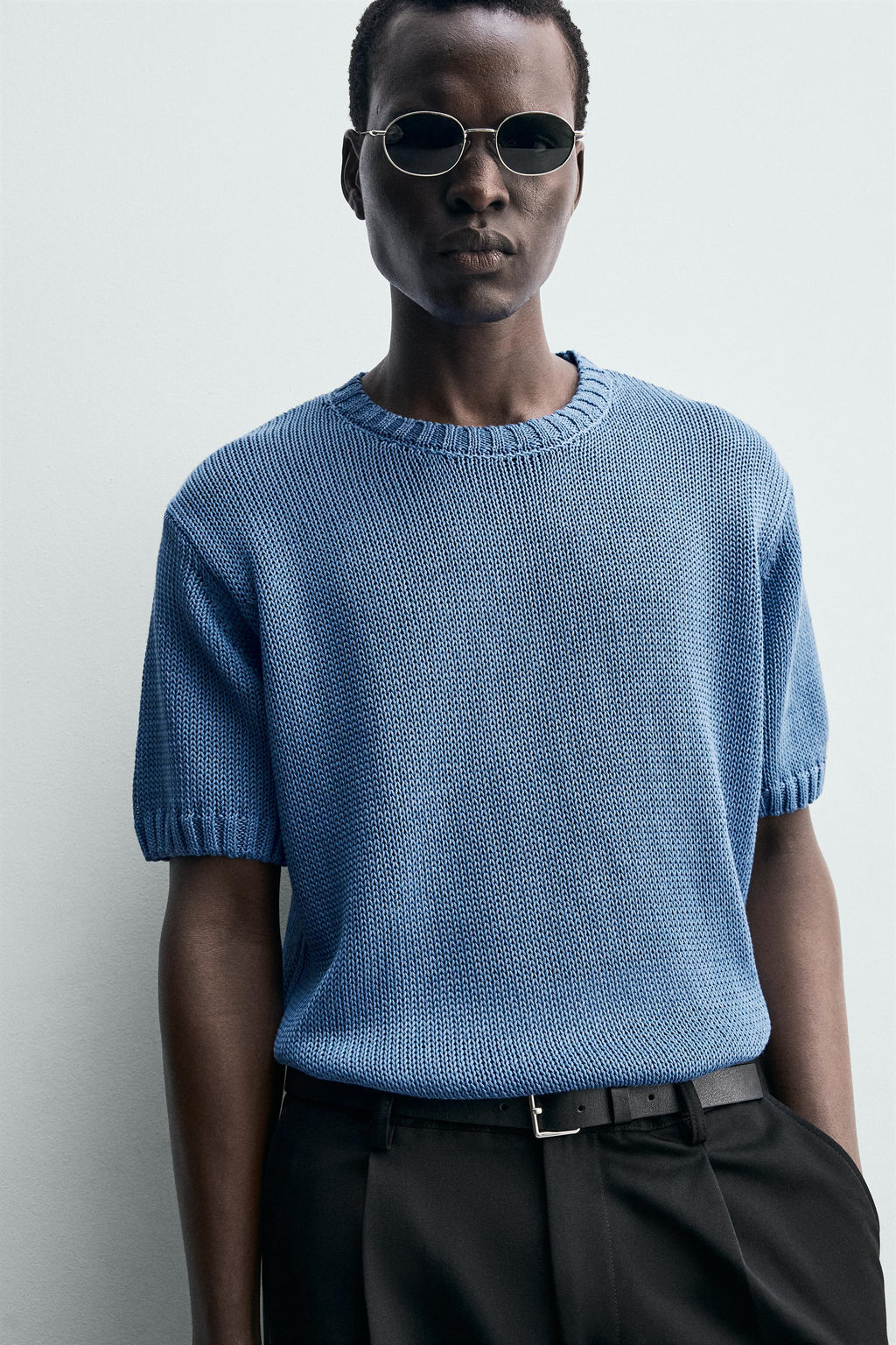 CAMISETA PUNTO RELAXED FIT / Azul - Zara фото 14