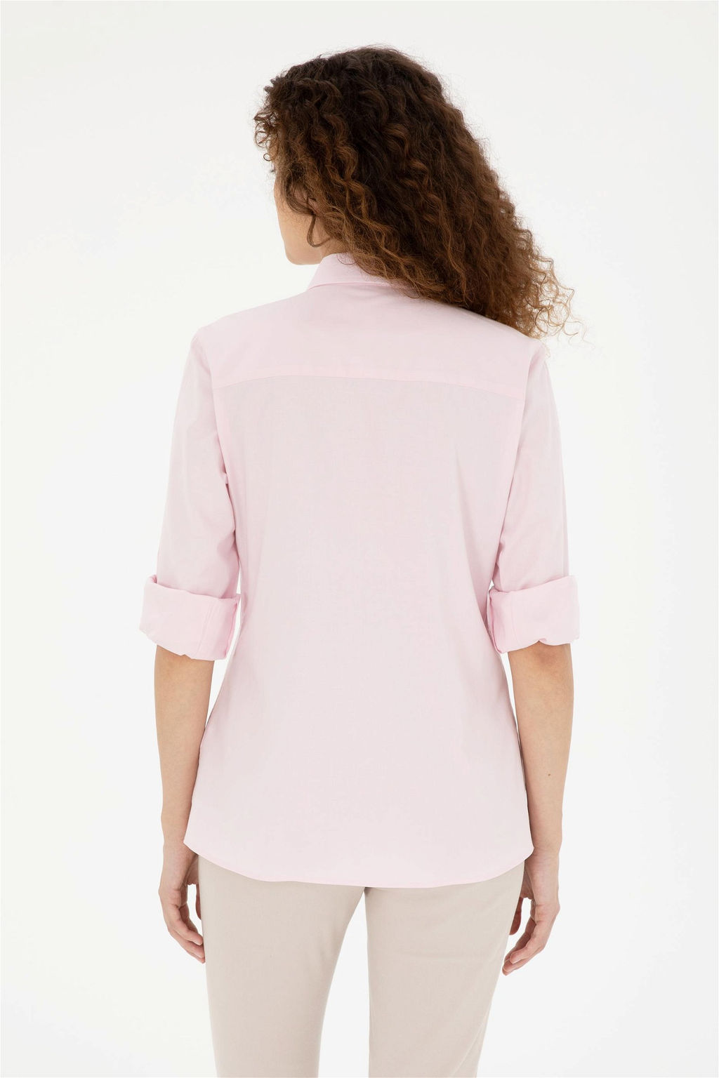 U. S. Polo Assn / Женская розовая базовая рубашка с длинным рукавом - U.s. polo assn фото 5