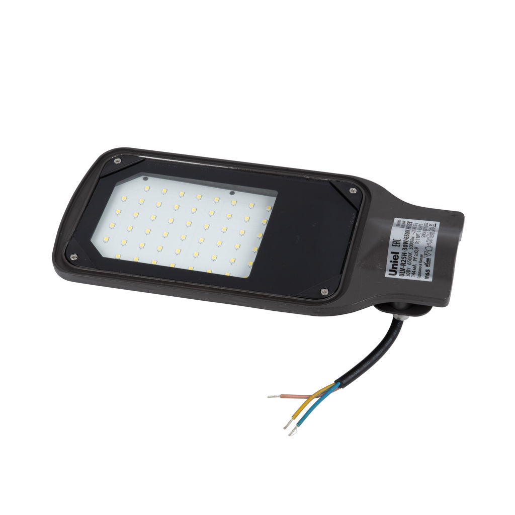 ULV-R25H-30W/6500K IP65 GREY Светильник светодиодный уличный консольный. Дневной белый свет (6500K). Угол 110 градусов. TM Uniel