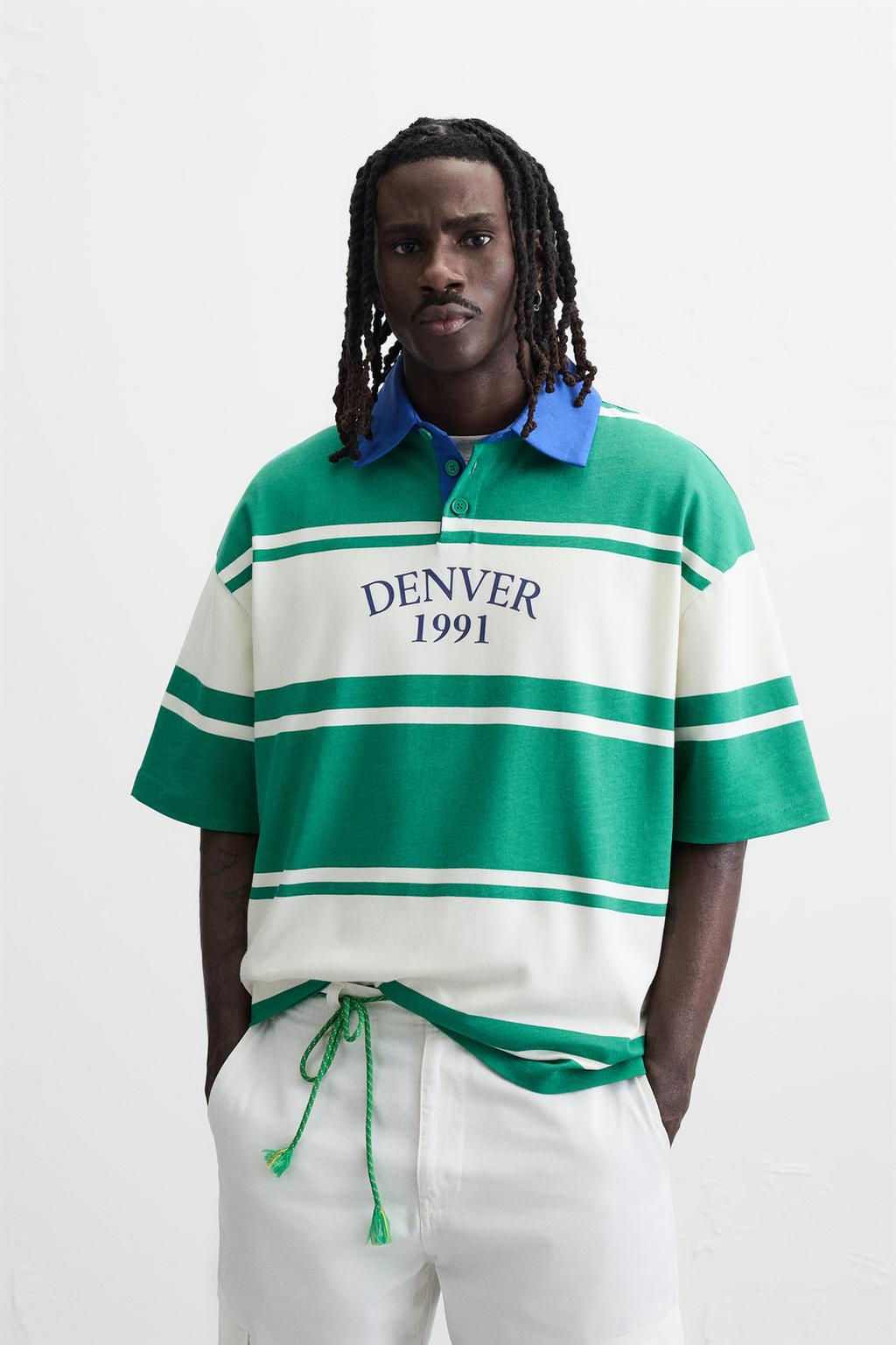 STRIPED TEXT POLO SHIRT - Zara фото 2