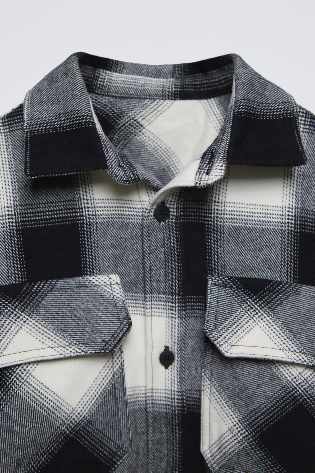 CHECKED OVERSHIRT WITH POCKET - Zara фото 3