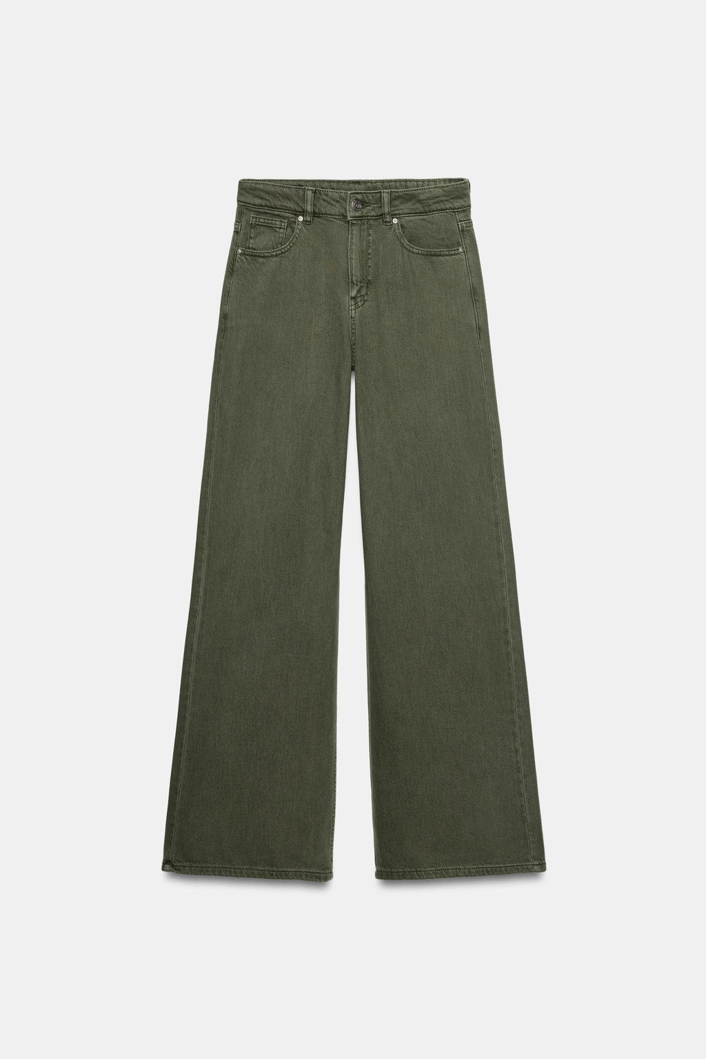 JEANS Z1975 WIDE LEG TIRO ALTO FLUIDO / Khaki - Zara фото 7