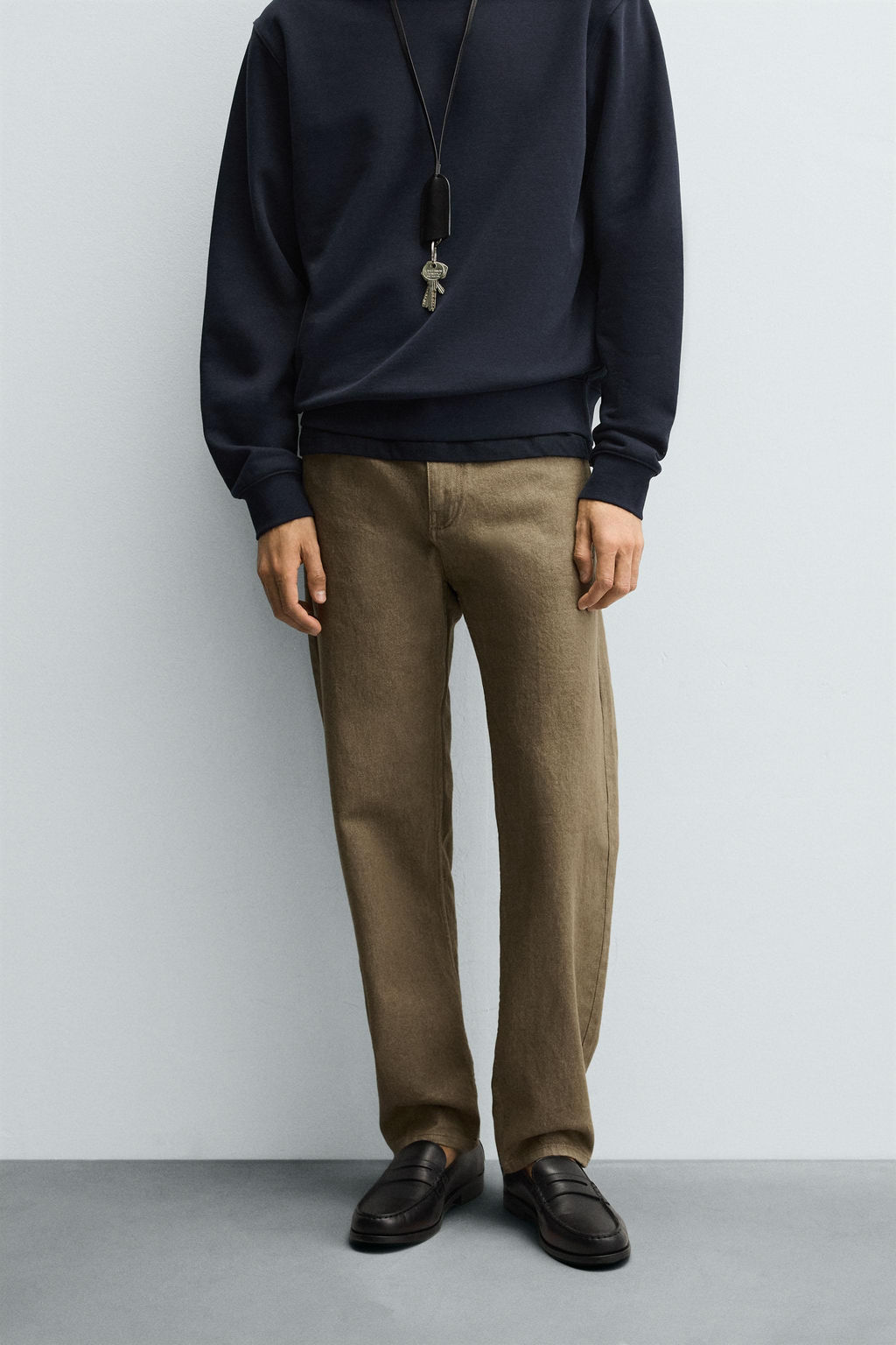 REGULAR FIT COTTON TROUSERS - Zara фото 2