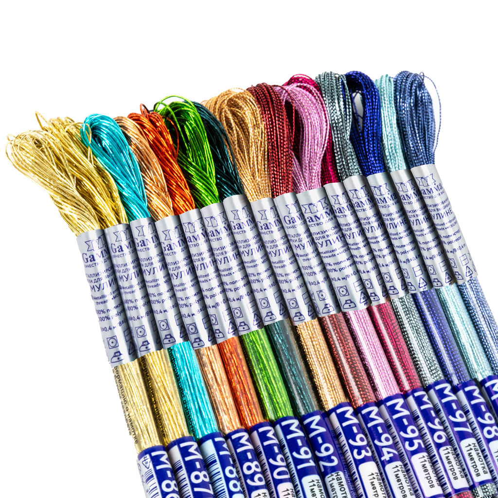 Нитки для вышивания Gamma мулине JT металлик 100% полиэстер 12 x 11 м