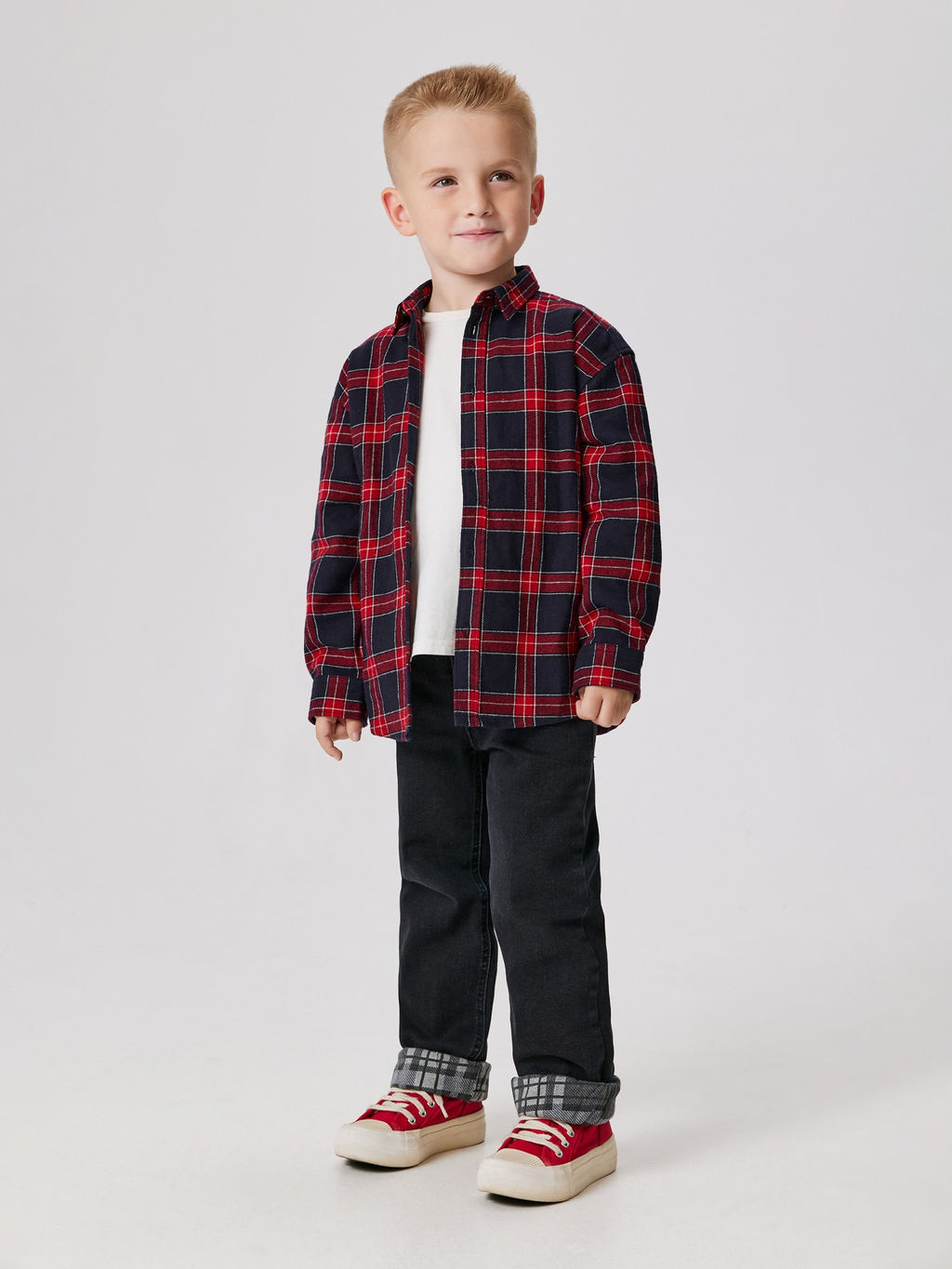 ACOOLA / Сорочка верхняя детская для мальчиков Bento красная клетка
