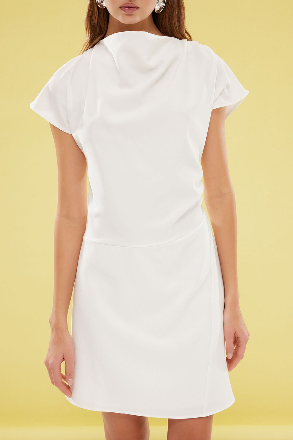 Siyah A Kesim Degaje Yaka Mini Dokuma Elbise TWOSS25EL00016 - Trendyolmilla фото 8