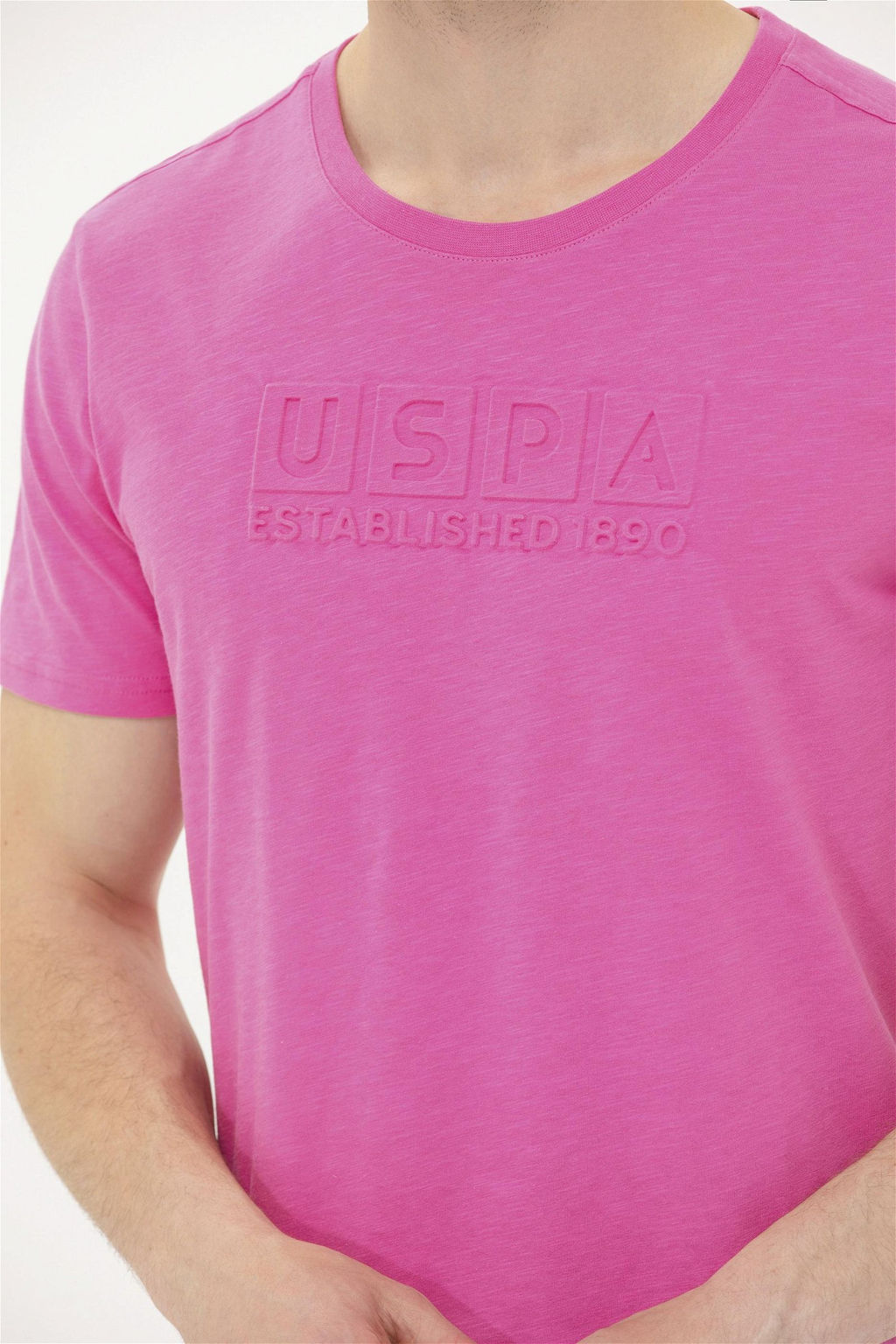 Мужская розовая футболка с круглым вырезом - U.s. polo assn фото 14