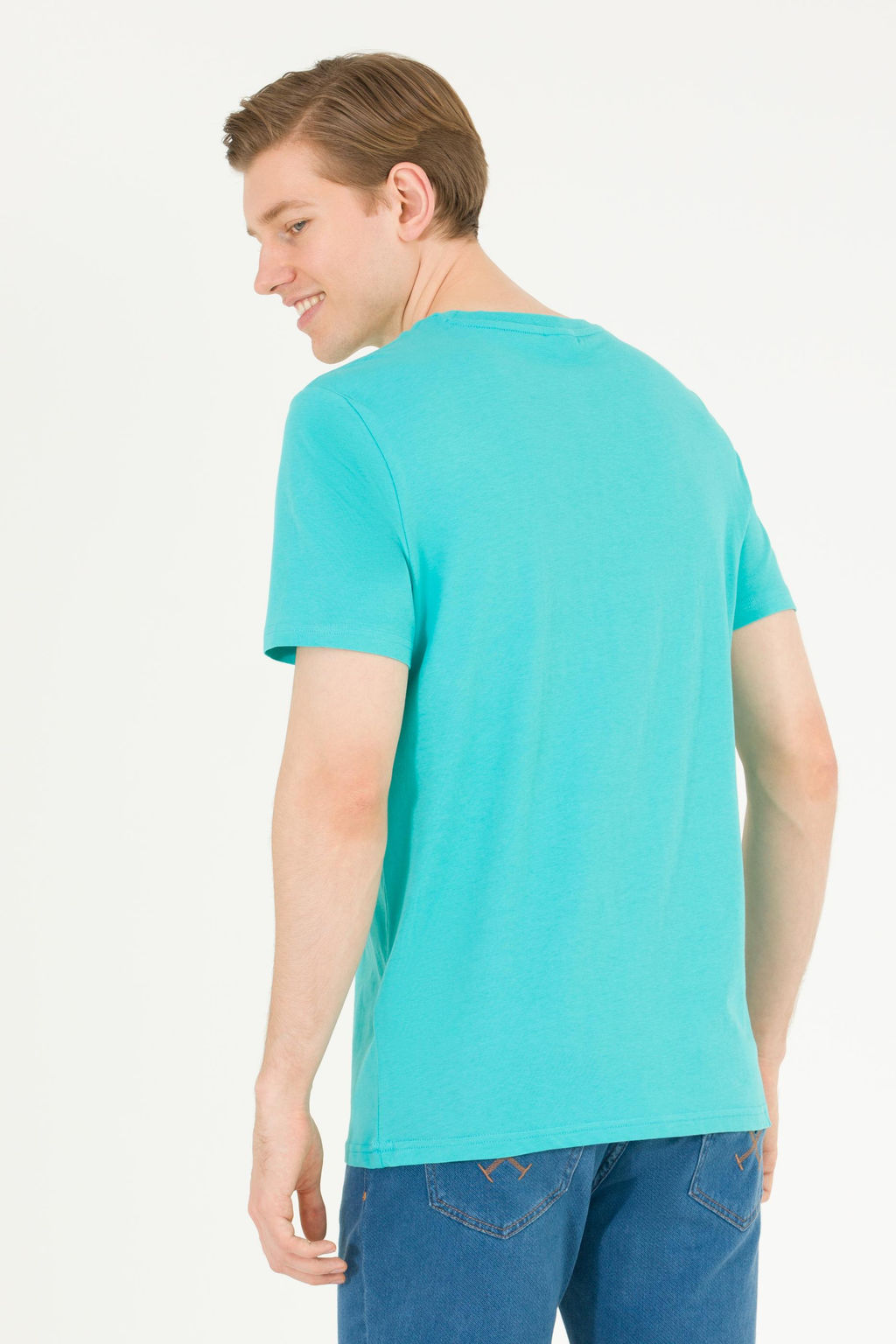 Мужская мятная футболка с круглым вырезом - U.s. polo assn фото 19