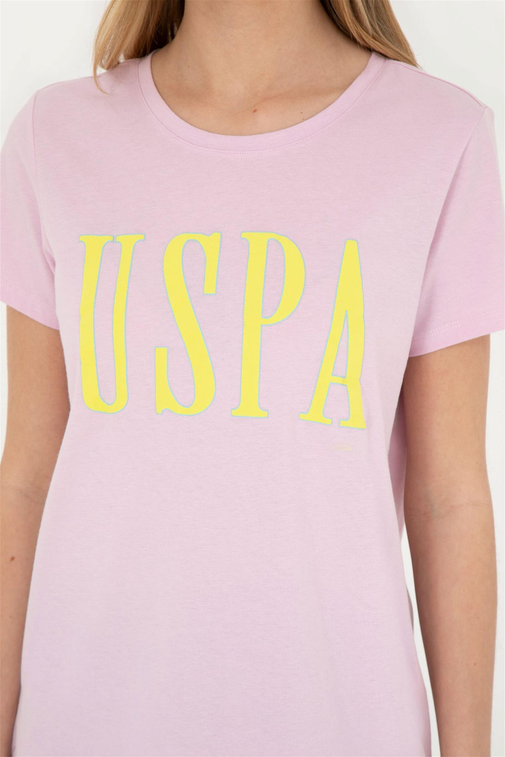 Женская розовая футболка с круглым вырезом - U.s. polo assn фото 7