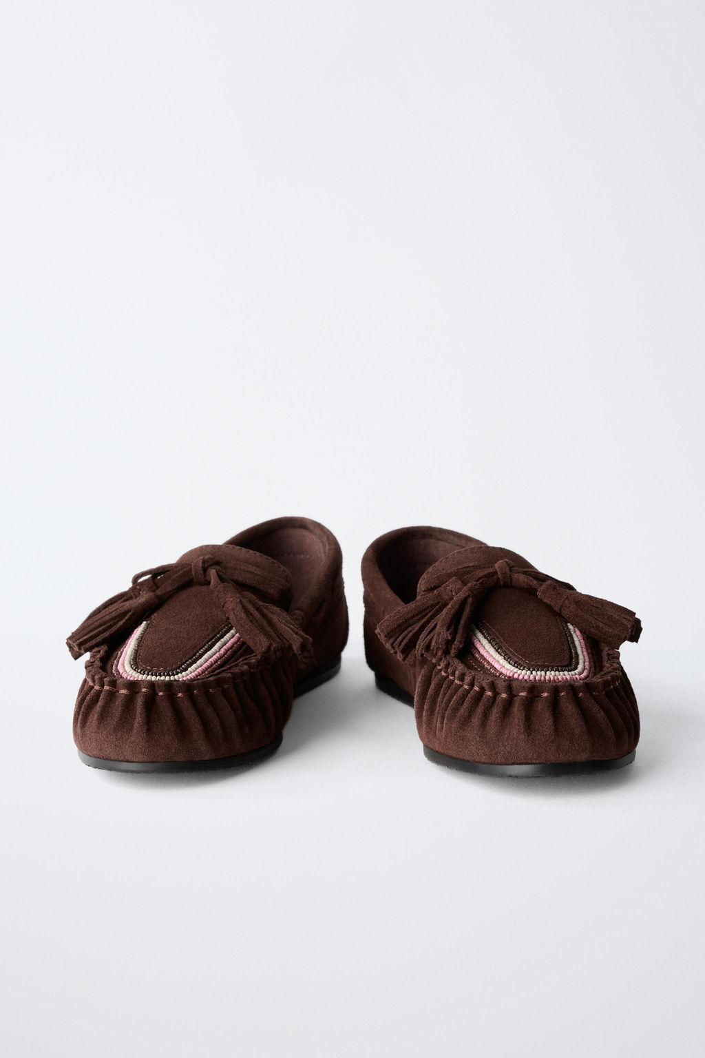 LEATHER TASSEL LOAFERS - Zara фото 3