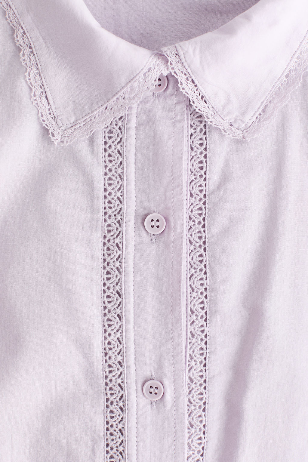 Camisa de algod?n con ribete de encaje - H&m фото 4