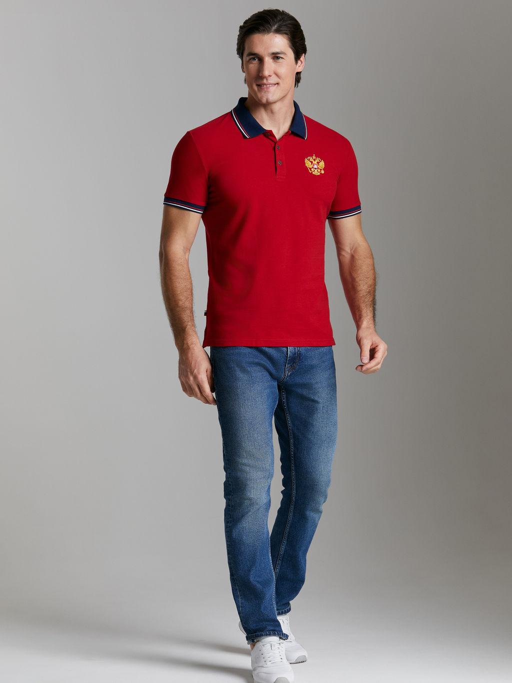 Поло мужское RUSSIA 65M-RR-1497 RED-N-ROCKS