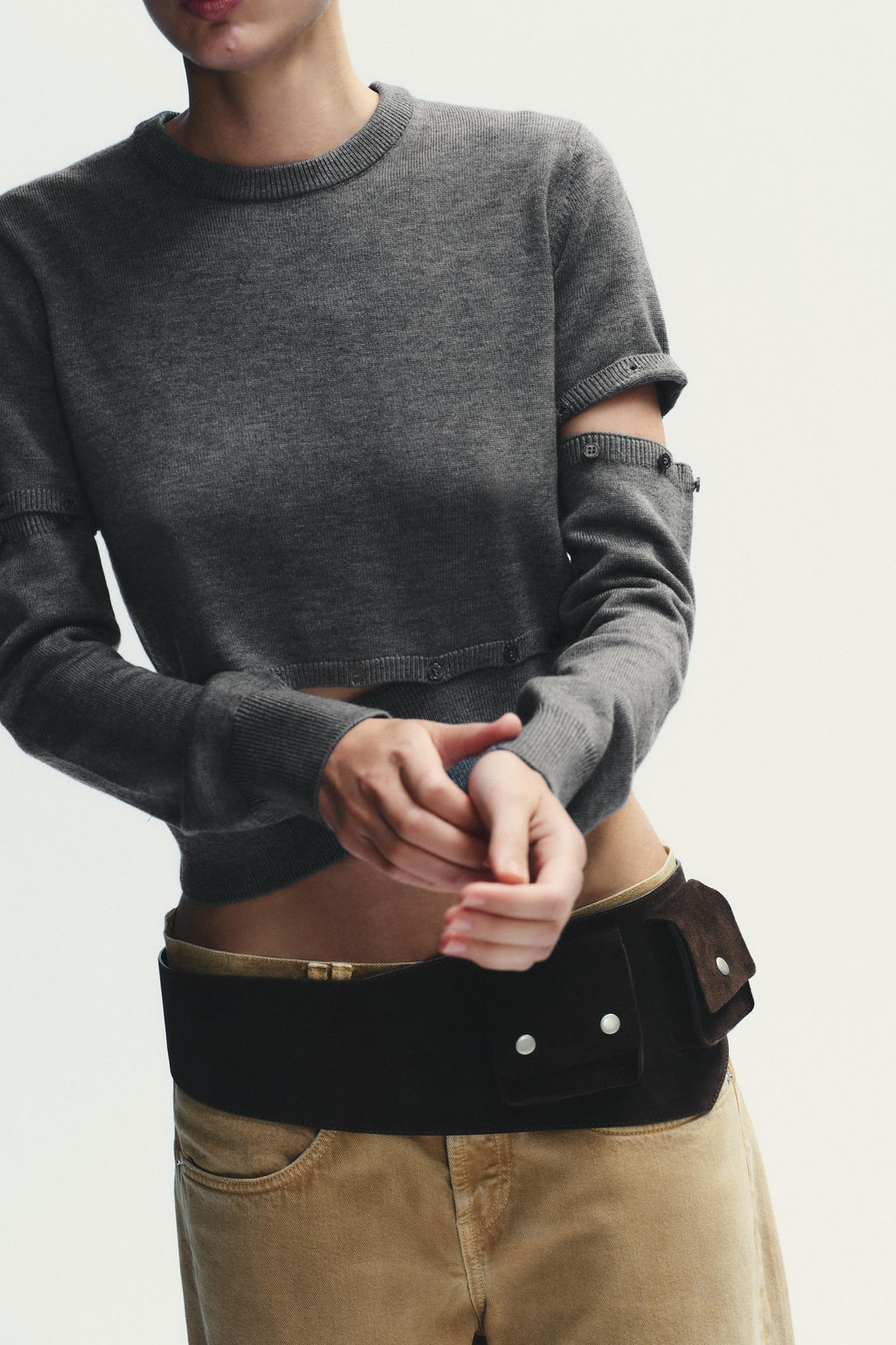 KNITTED SWEATER WITH DETACHABLE BUTTONS - Zara фото 3