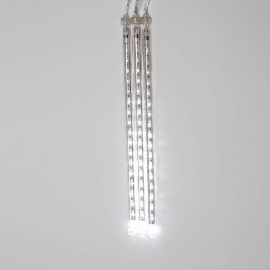 ULD-E2405-240/DTK WHITE IP44 METEOR Занавес светодиодный фигурный Падающие звезды, соединяемый, 2х0,5м. 8 подвесов. Белый свет. Провод прозрачный. TM Uniel.
